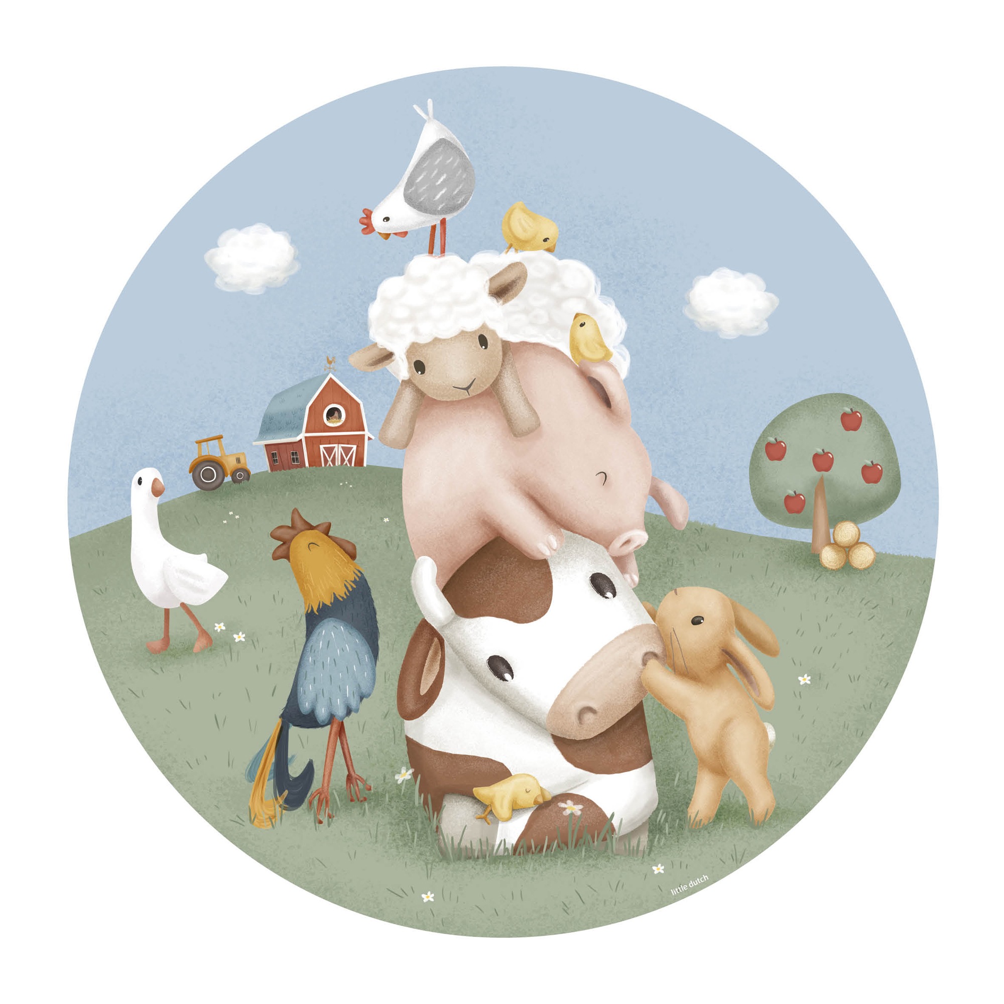 LITTLE DUTCH Wandtattoo »Wandsticker XL Little Farm (100x100cm)«, (1 St.)