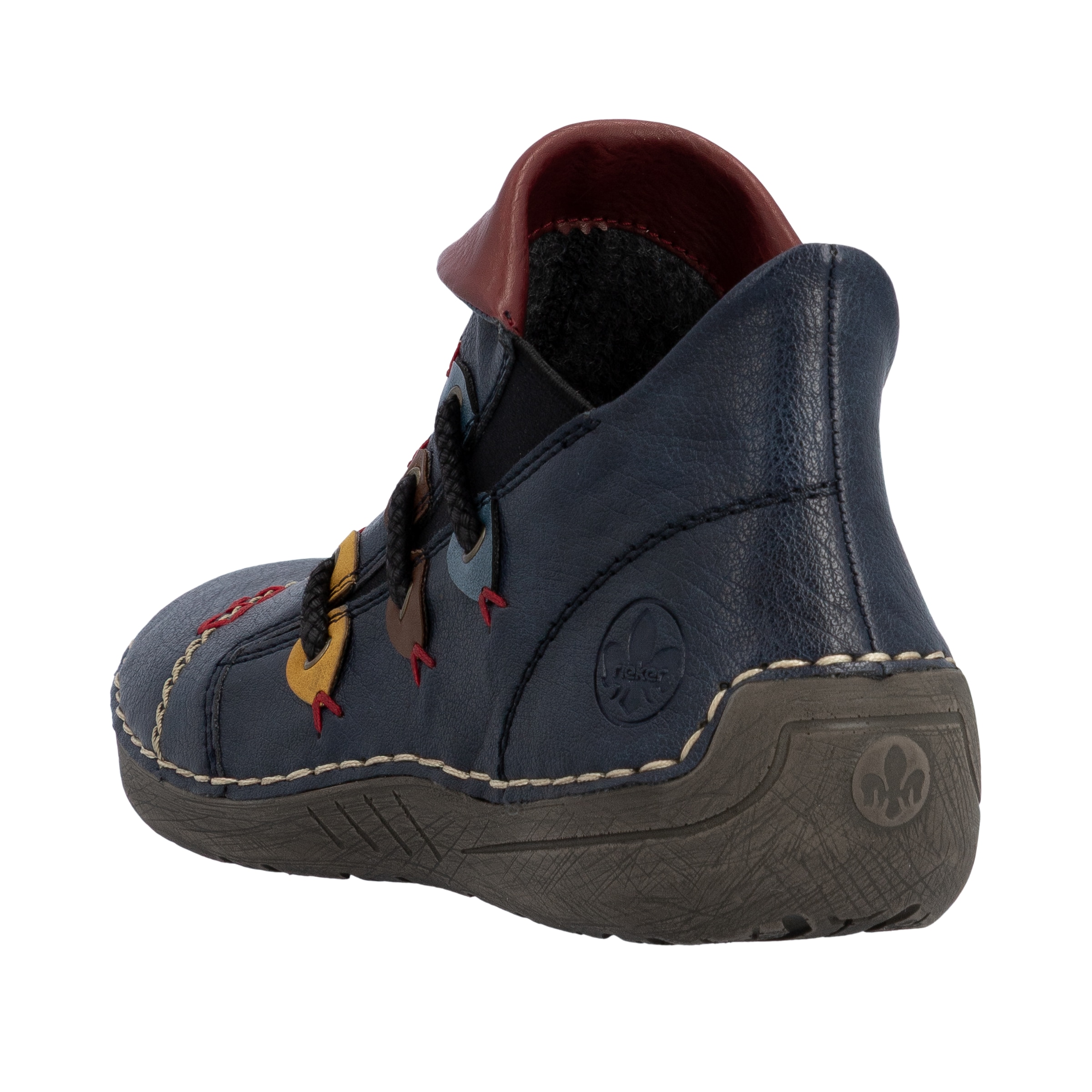 Rieker Stiefelette  Schlupfboots, Slipper mit bunten Applikationen seitlich