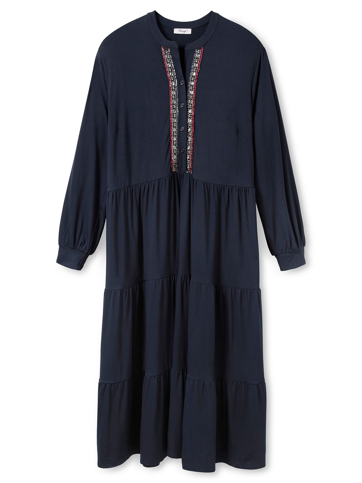 Sheego Jerseykleid »Große Größen«, im Boho-Stil, mit Stufenrock