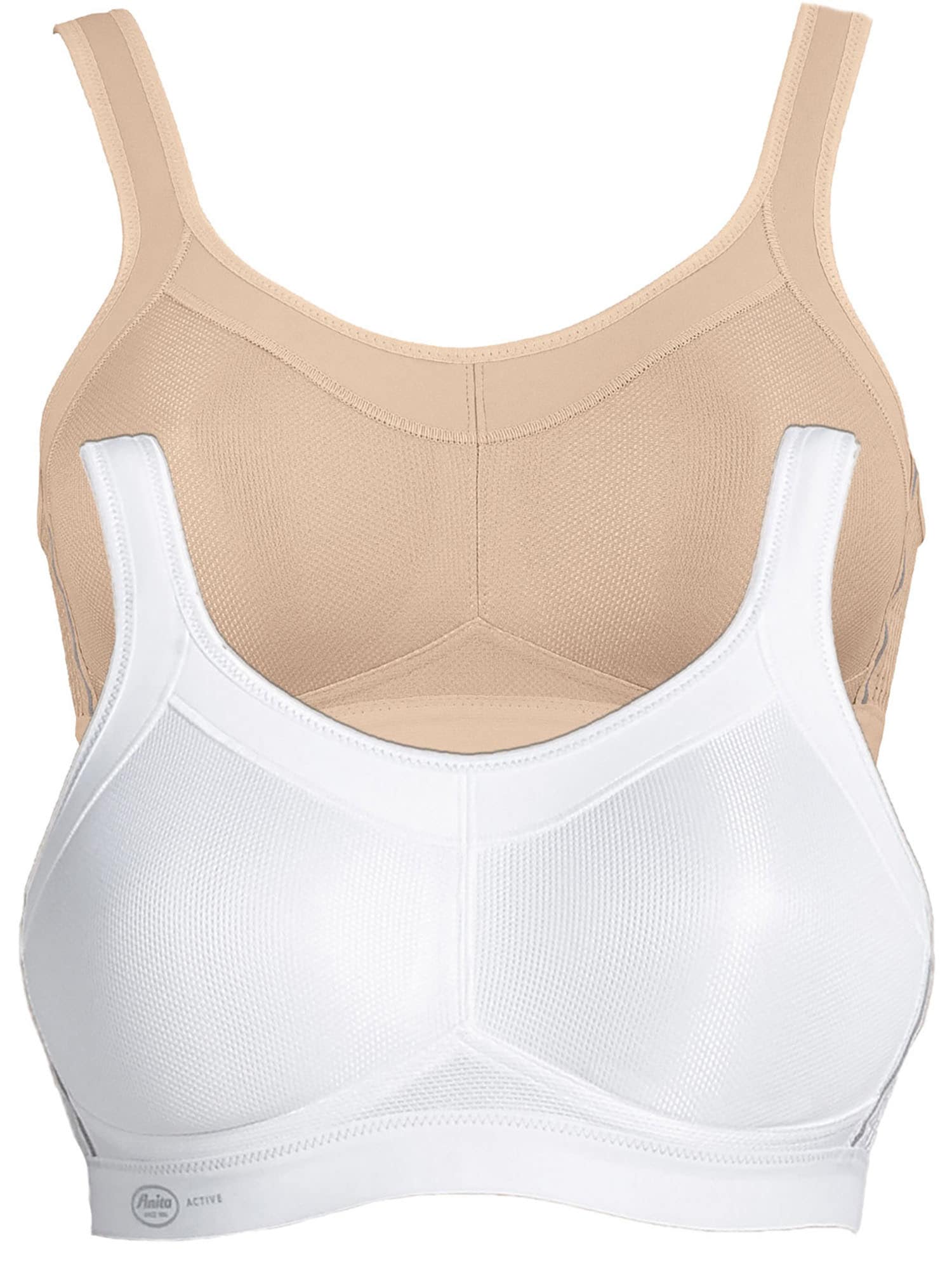 ANITA Damen Sport-BH "Sport BH momentum", Gr. 75weiß desert, Obermaterial: 70% Polyester PES. 15% Polyamid PA. 15% Elasthan EL., BHs