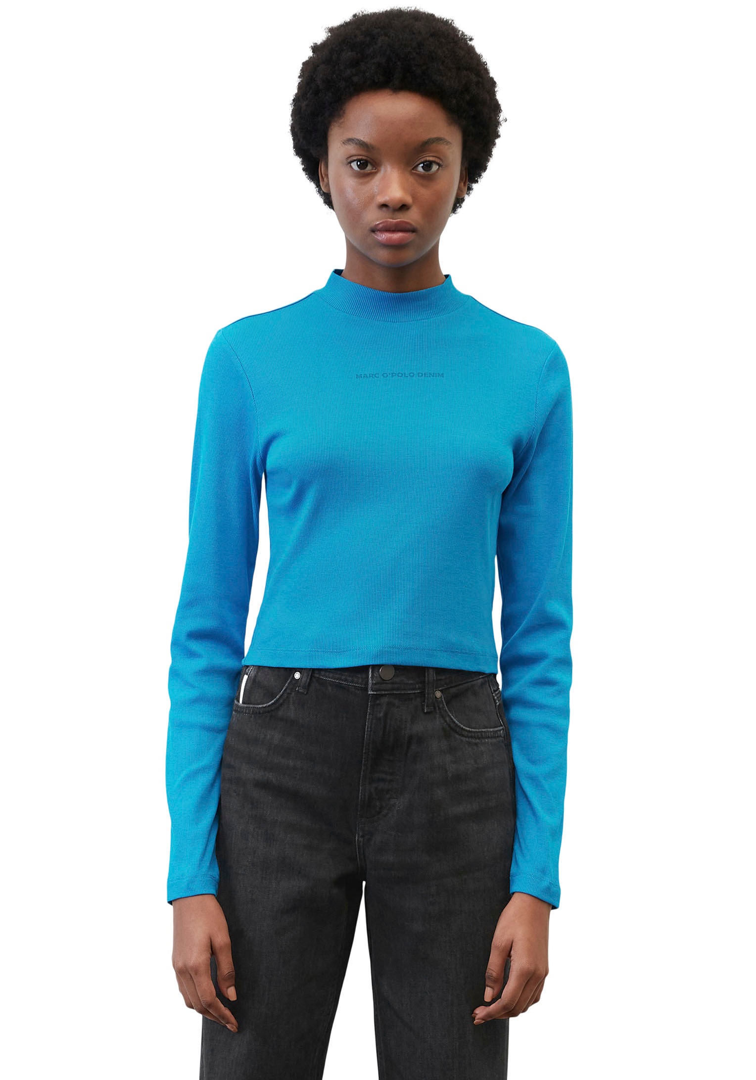 Marc O'Polo DENIM Stehkragenshirt in formschöner Rippe