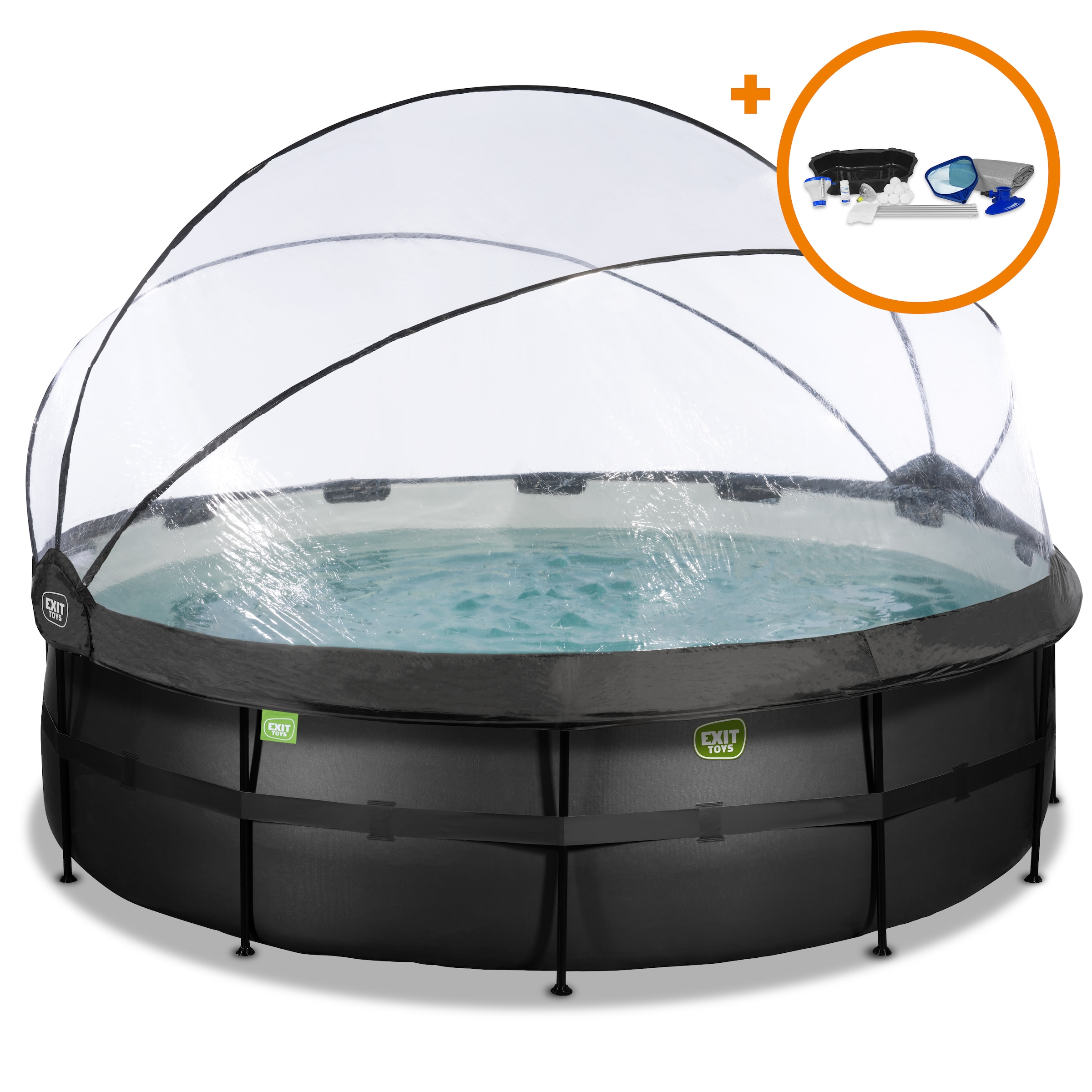 Framepool »»Black Leather Pool««, (Set), mit Sandfilterpumpe und Abdeckung und...