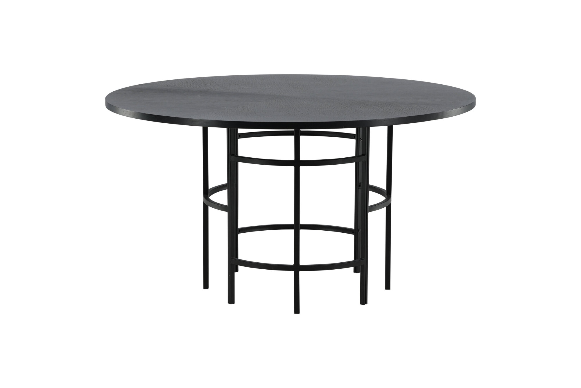 Venture Home Esstisch »Copenhagen, runder Esstisch in elegantem Schwarz, Ø 140 cm« Esszimmertisch, MDF, Holzfurnier-Optik, Metallgestell, rund, modern