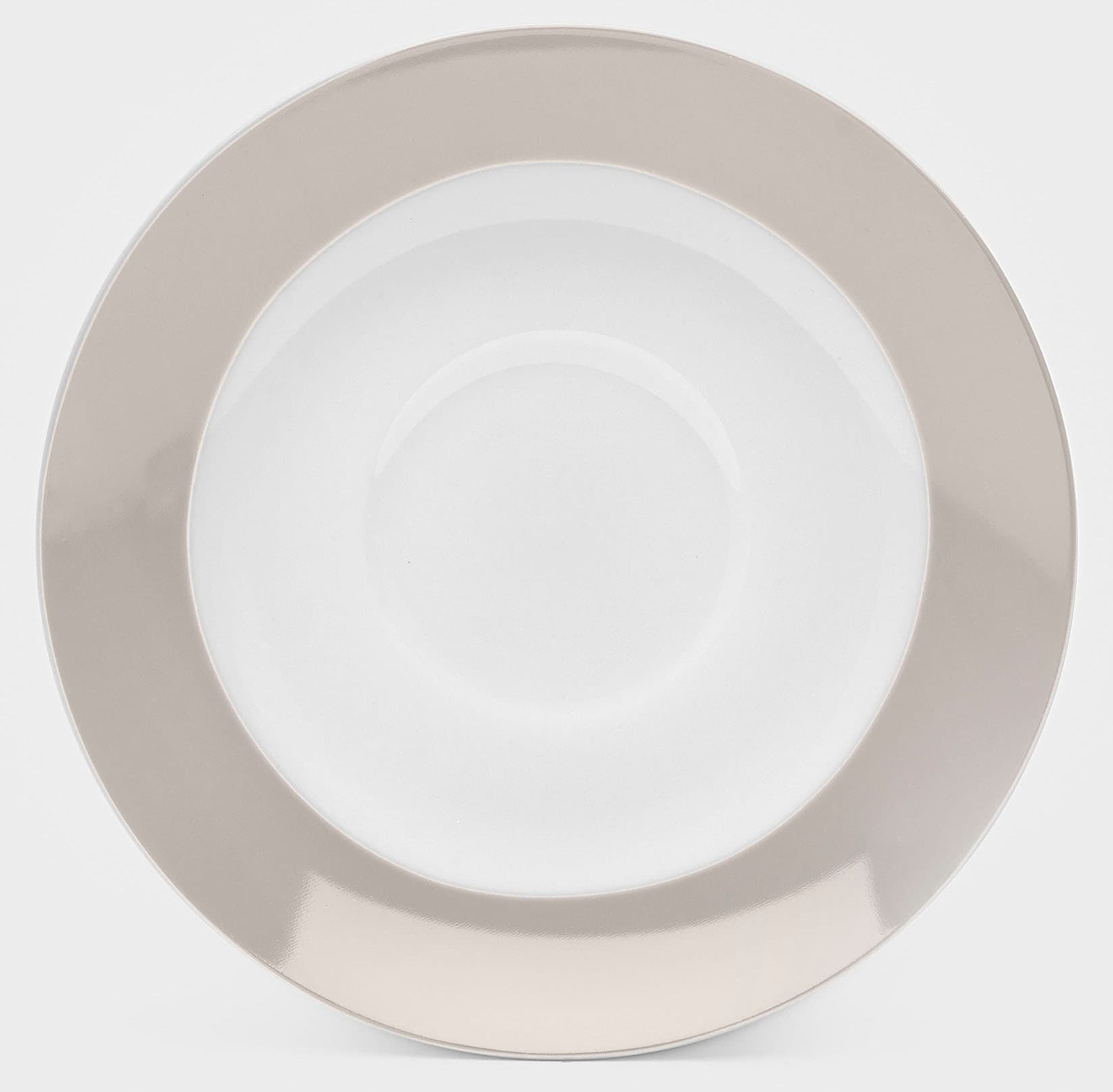 VAN WELL Untertasse "Vario", 14,5cm, grau, Speiseteller, Porzellan, spülmaschinen- und mikrowellengeeignet, Ø 14,5 cm