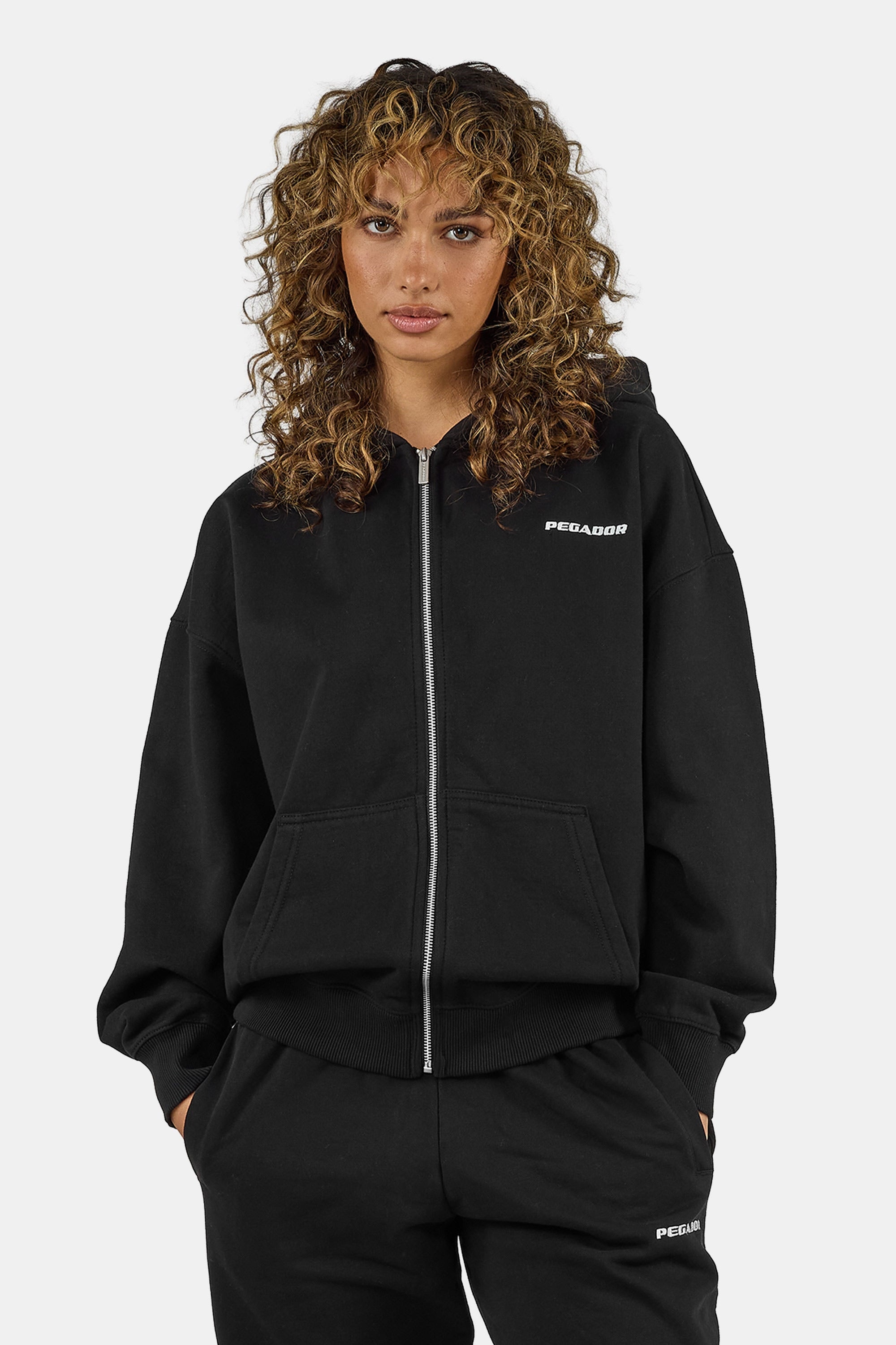 PEGADOR "Clarita Oversized Sweatjacket" Baumwollmischung, oversize
