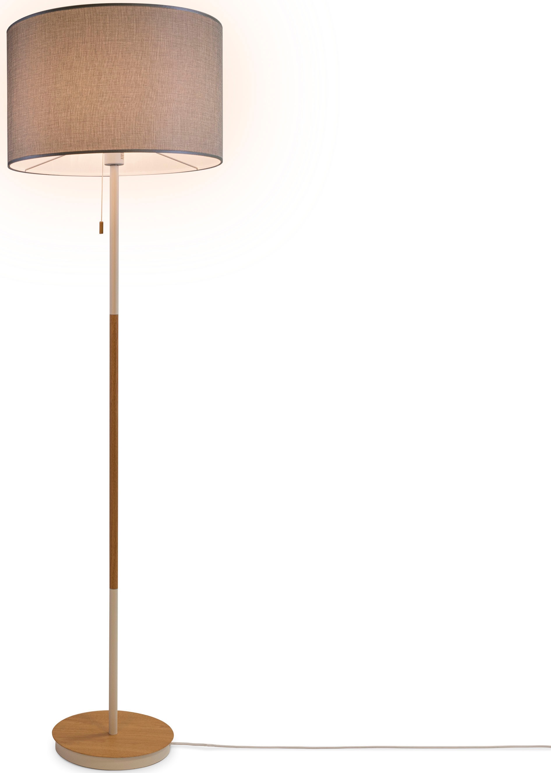 Paco Home Stehlampe »EK CA UNI COLOR«, Stoffschirm Wohnzimmer Skandi Standleuchte E27 Einfarbig Stofflampe