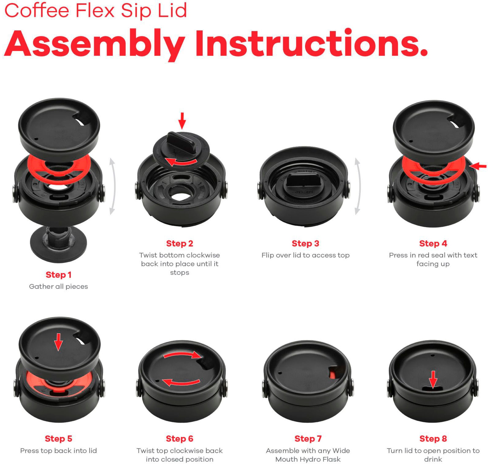 Hydro Flask Deckel »WIDE MOUTH FLEX SIP LID«, Passend für alle Wide Mouth-Flaschen