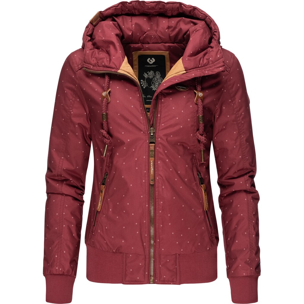 Ragwear Outdoorjacke »Druna Print Winter«, mit Kapuze