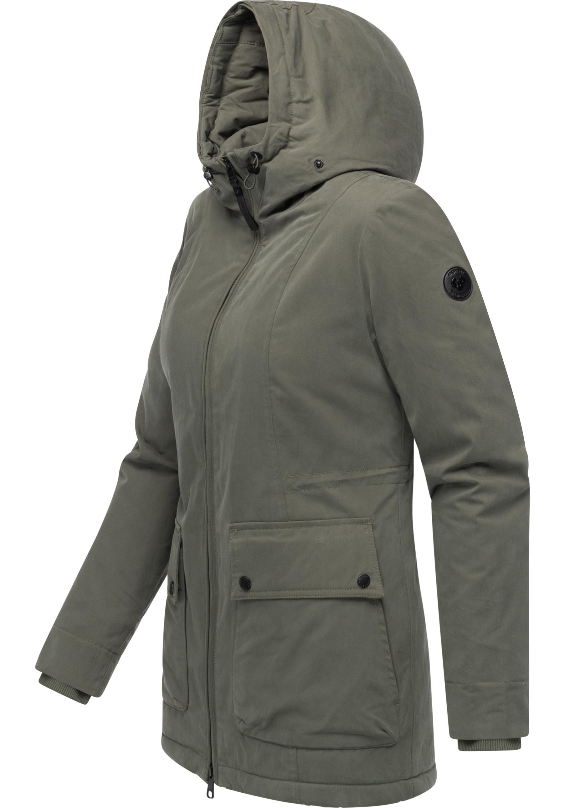 Ragwear Kurzmantel »Monadetta Warm«, Kurzer Wintermantel mit Kunstfellbesatz