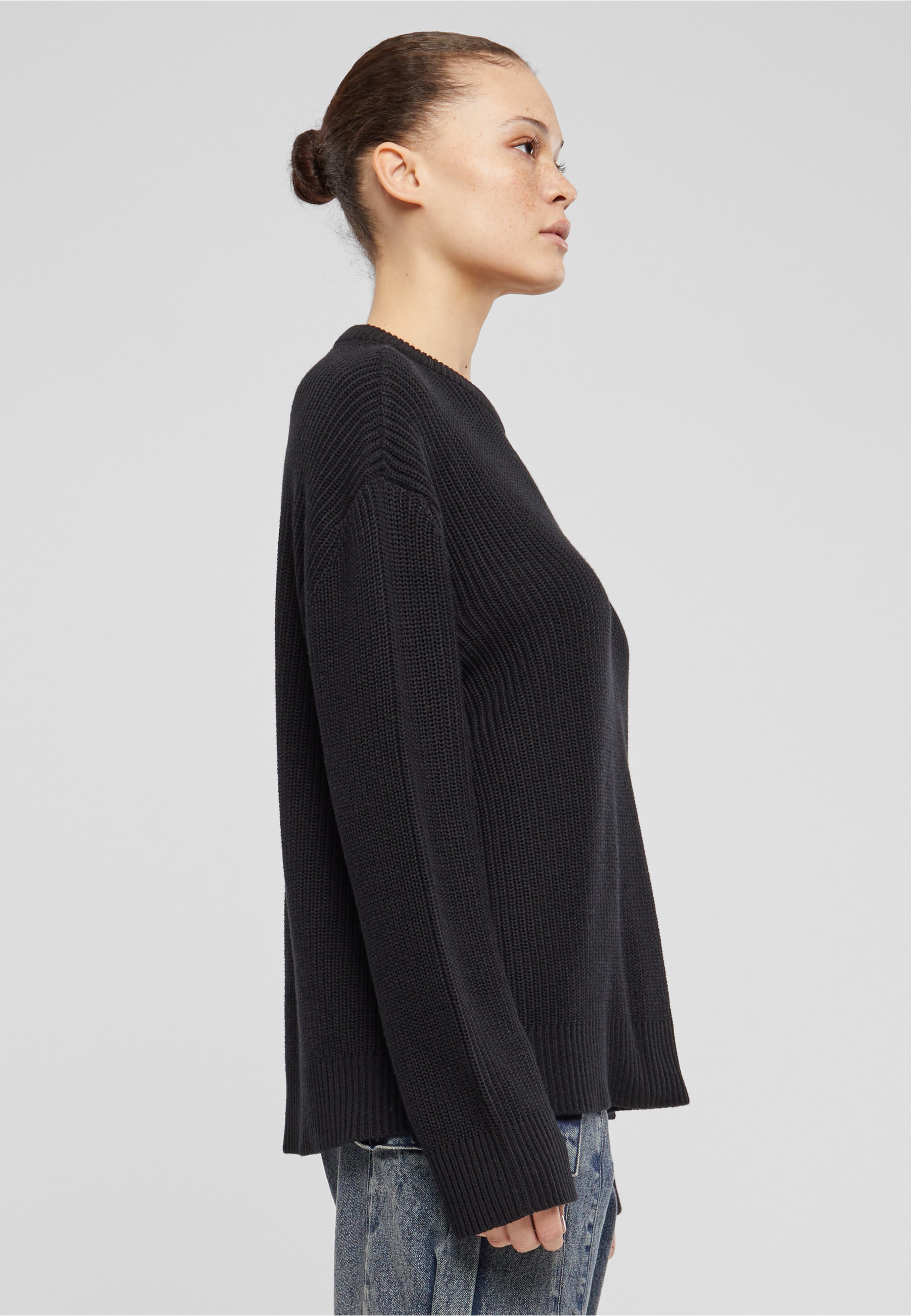 URBAN CLASSICS Fleecepullover »Urban Classics Damen Ladies Rib Knit Sweater«
