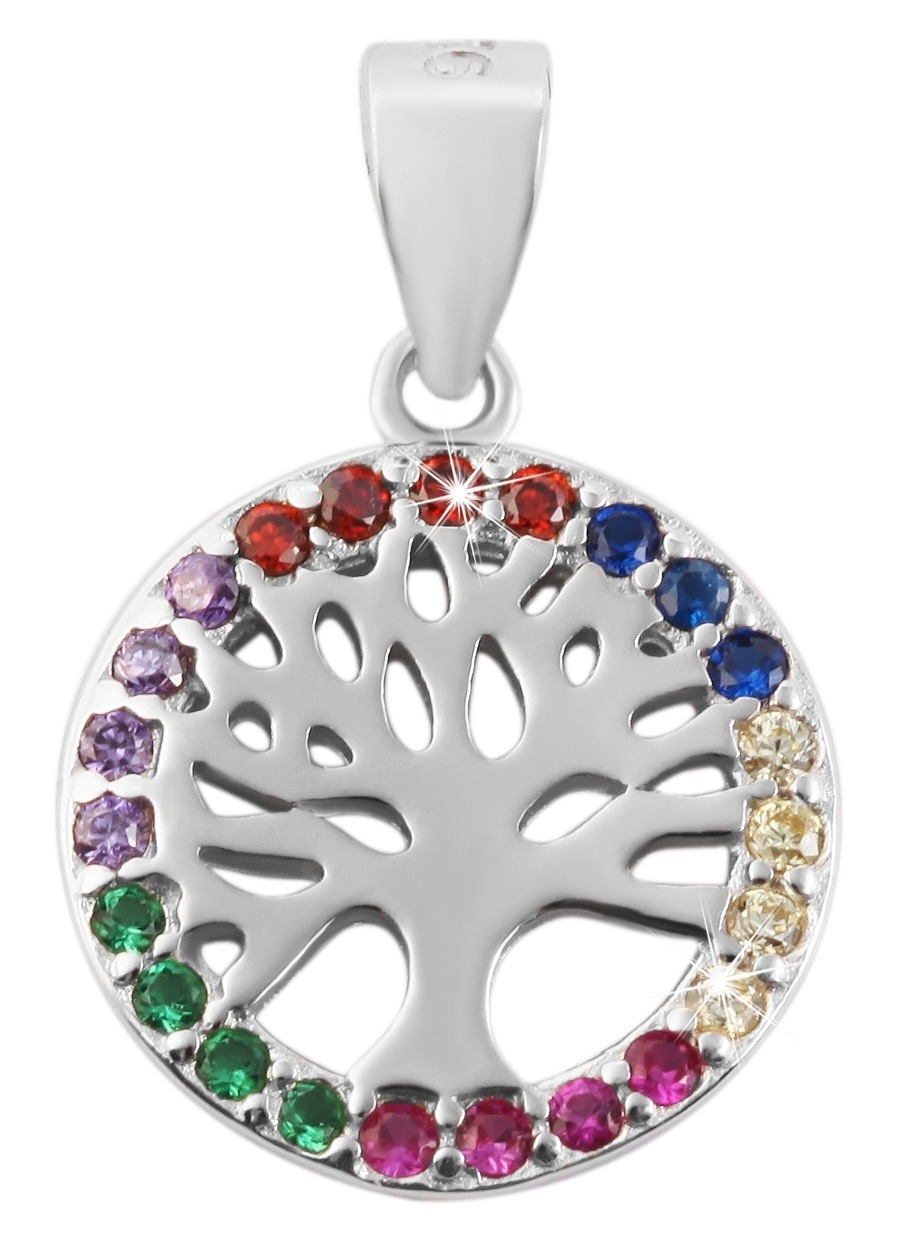 Adelia´s Kettenanhänger »Anhänger Lebensbaum aus 925 Silber mit Zirkonia«