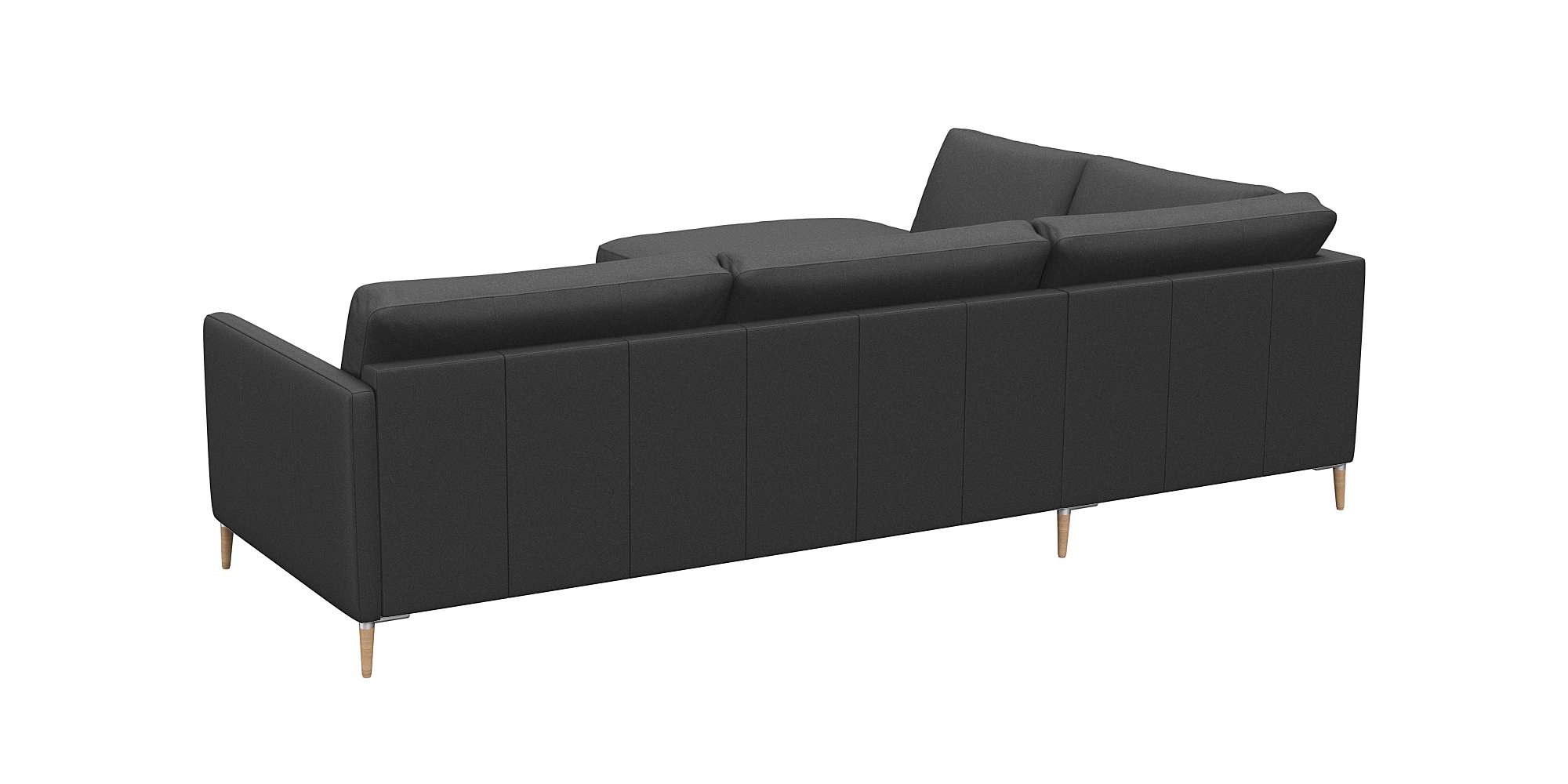 FLEXLUX Ecksofa »Fiore, L-Form«, schmale Armlehnen, Kaltschaum, Füße Alu+ Eiche