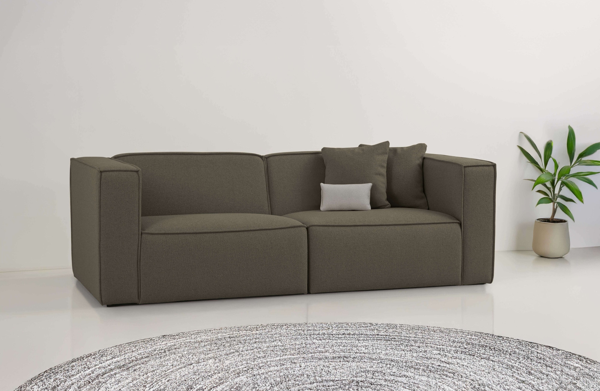 OTTO home 3-Sitzer "Tammie", Breite 222 cm, Webstoff fein, bodentief, mit W günstig online kaufen