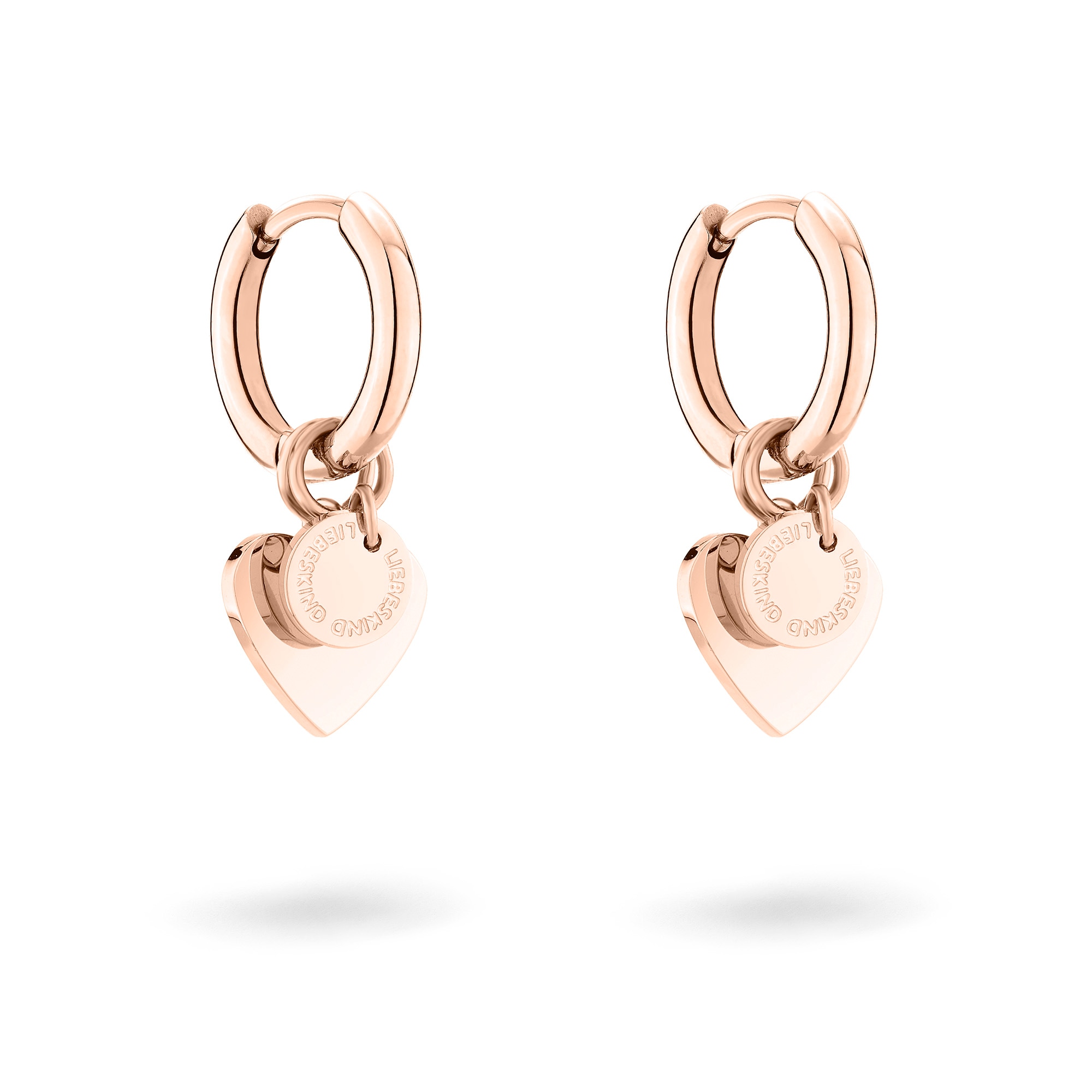 Liebeskind Berlin LJ-1596-E-21 Layered Love Hoop Earrings Rose Gold