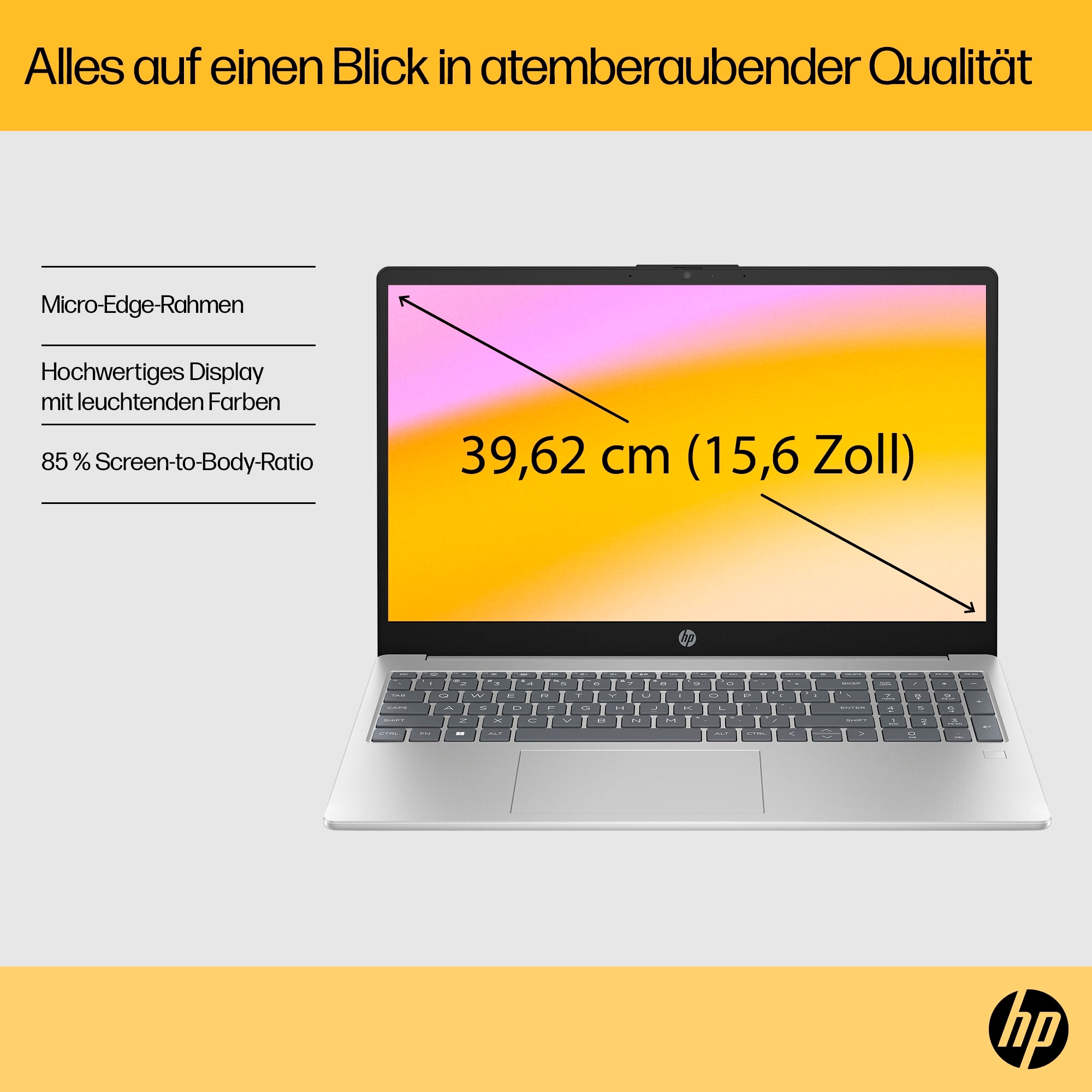 HP Notebook »15-fc0075ng«, 39,6 cm, / 15,6 Zoll, AMD, Ryzen 7, Radeon, 1000 GB SSD