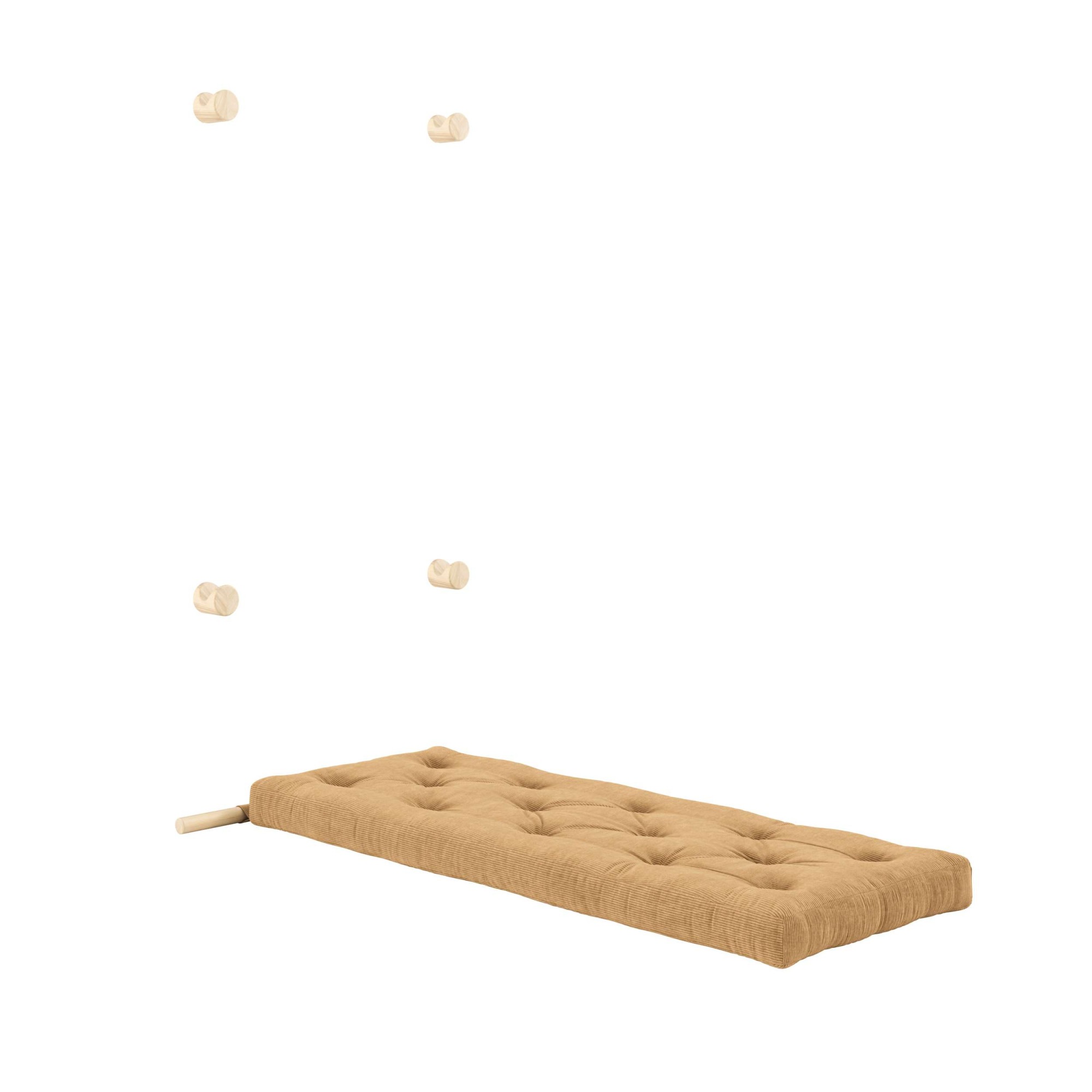 Karup Design Schlafsofa »Hooked Schlafsessel, Sitz- und Schlafplatz, Wandmontiert, platzsparend«, Futonmatratze inkl. Halterungsset aus FSC®-zertifiziertem Massivholz