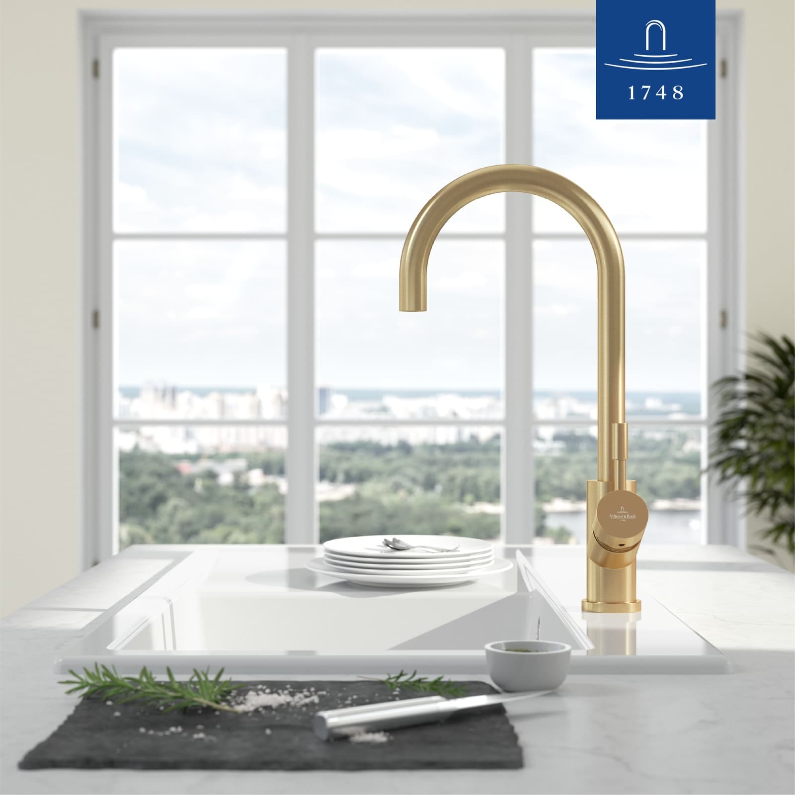 Villeroy & Boch Küchenarmatur »Küchenarmatur Umbrella 27,5 cm gold« 1 Stk. tlg.