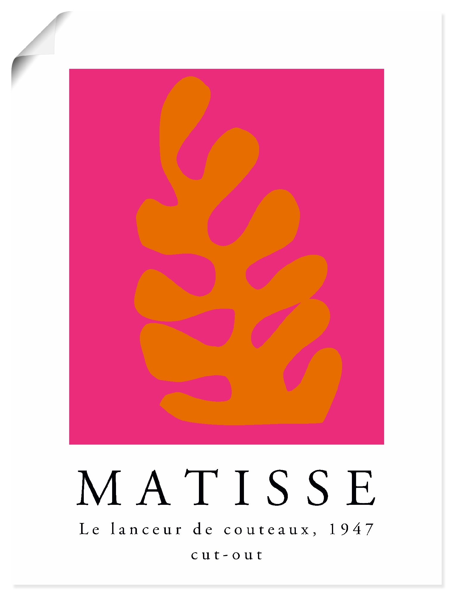 Artland Wandbild »Matisse der Messerwerfer - orange« Muster 1 Stk. tlg. als Alubild, Leinwandbild, Poster, Wandaufkleber in verschied. Größen