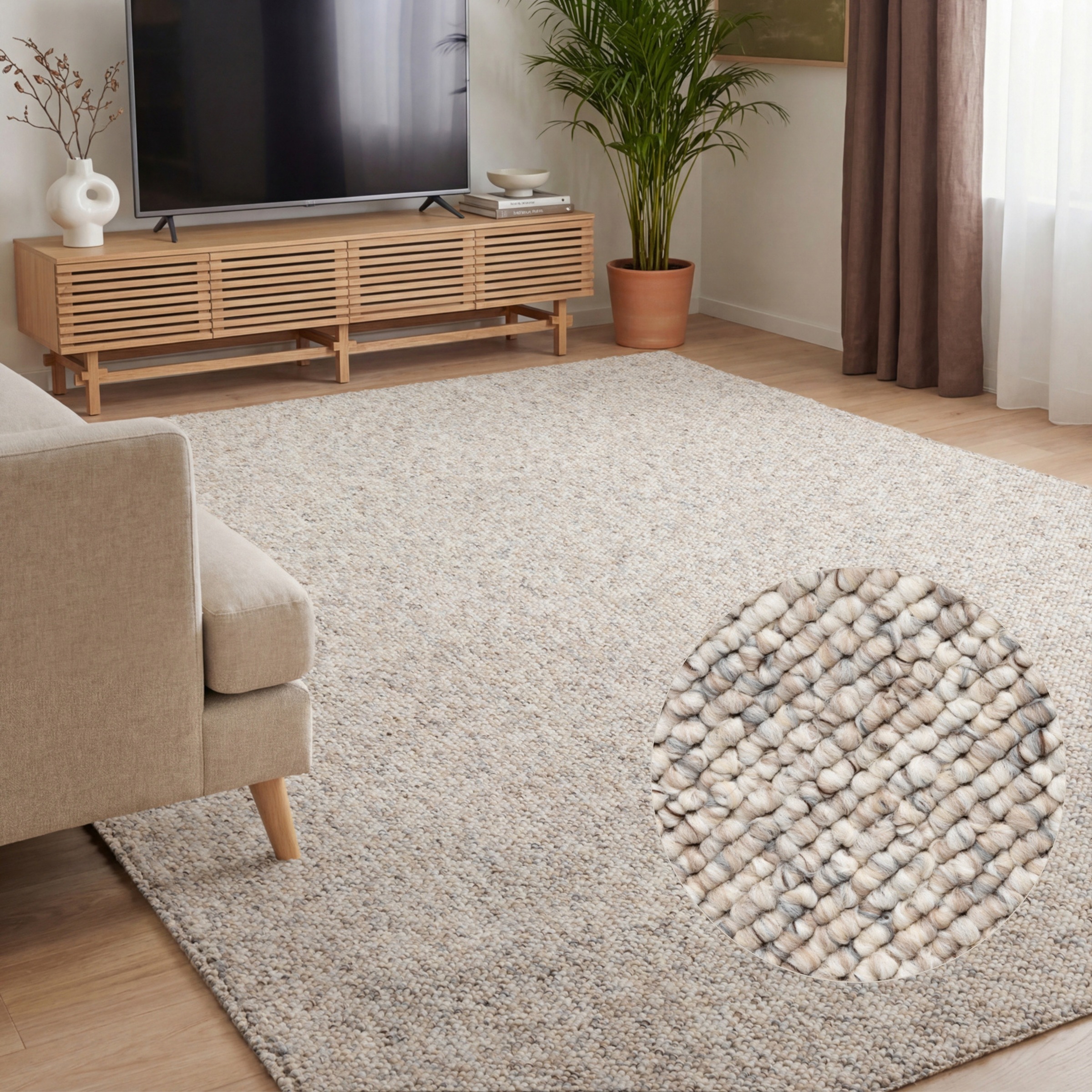 ELLE DECORATION Teppich "Rocco" rechteckig 10 mm Höhe Läufer, waschbar, Wohnzimmer, Esszimmer, Woll-Optik