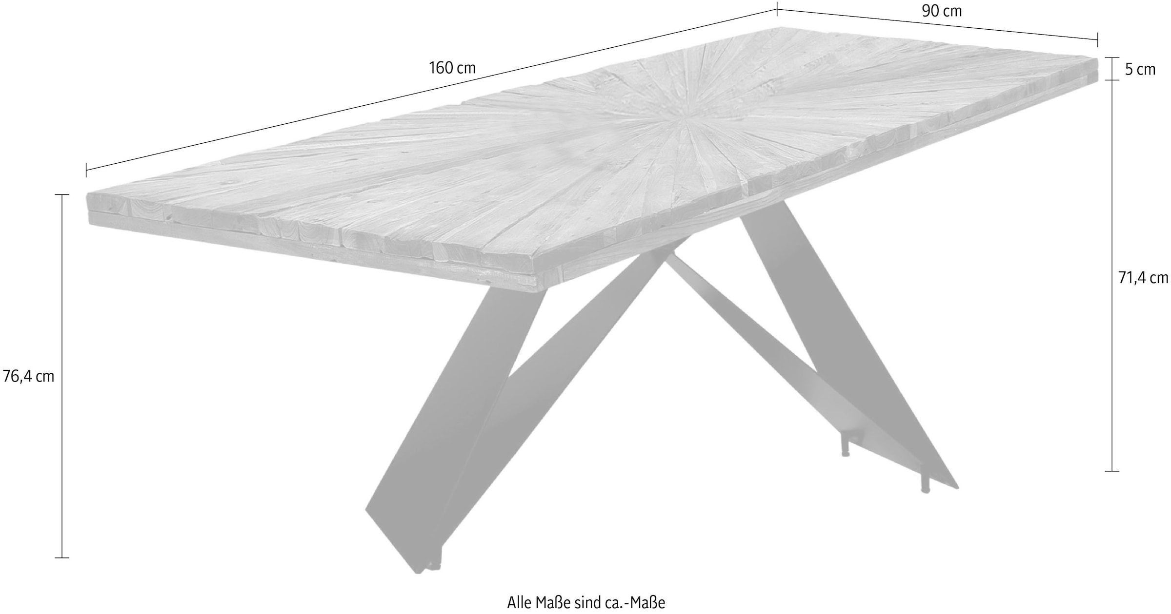 SIT Esstisch 1 Stk. tlg. Plattenstärke 5 cm massiv