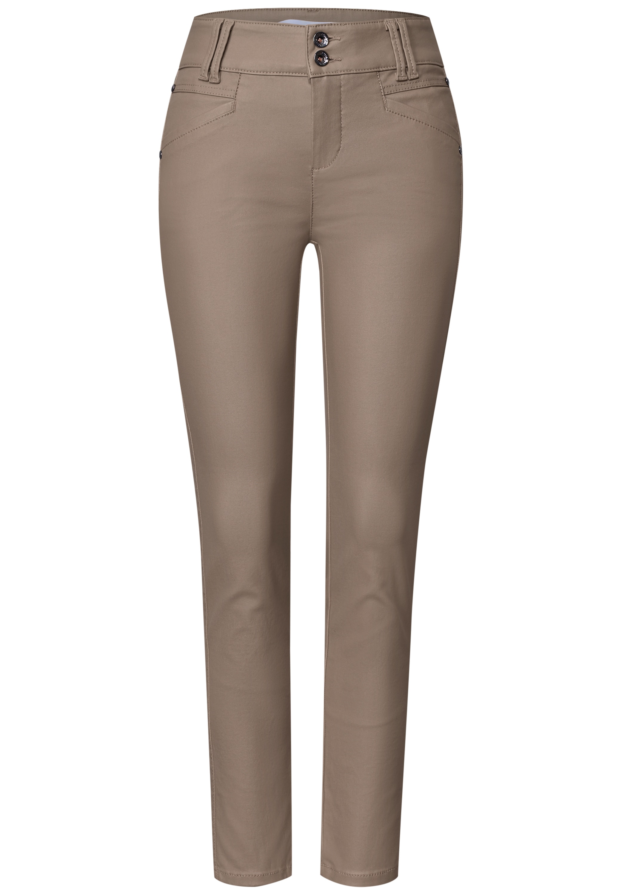 STREET ONE Röhrenhose  in Fake-Leder-Optik