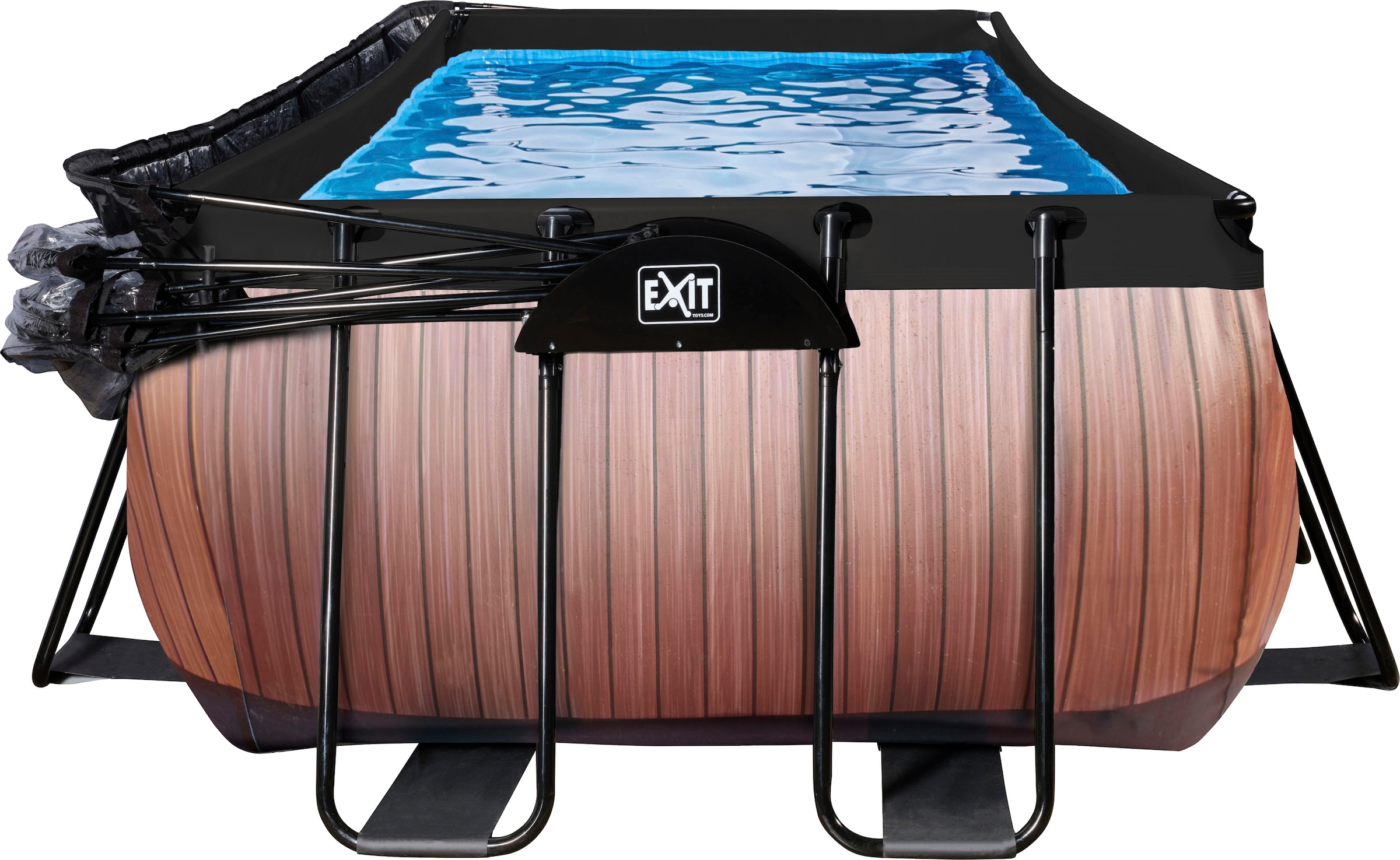 EXIT Framepool »inkl. multifunktionaler Poolabdeckung & Wärmepumpe«, (Set, 5 tlg.), BxLxH: 200x400x122 cm, mit Sandfilteranlage und Sicherheitsleiter