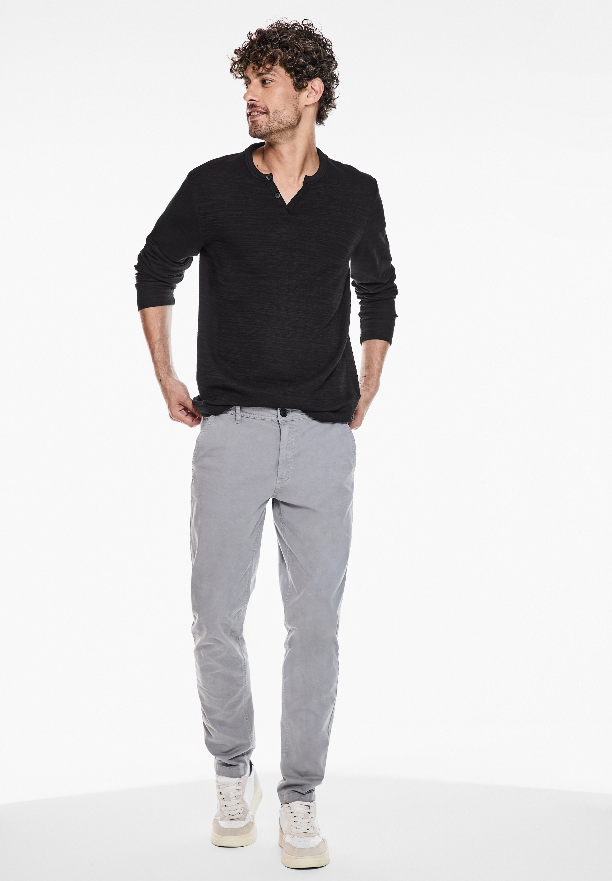 STREET ONE MEN Langarmshirt, im soften Baumwoll-Mix