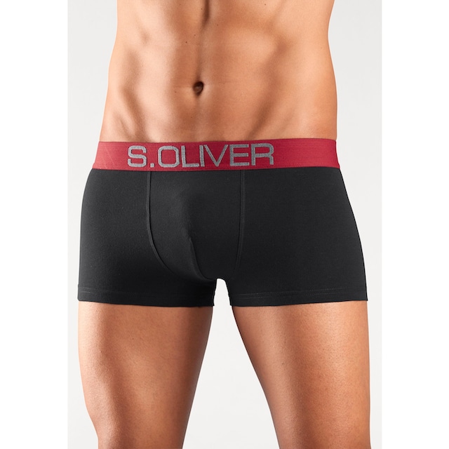 s.Oliver Boxershorts, (Packung, 4 St.), in Hipster-Form mit  kontrastfarbenem Webbund bestellen | BAUR