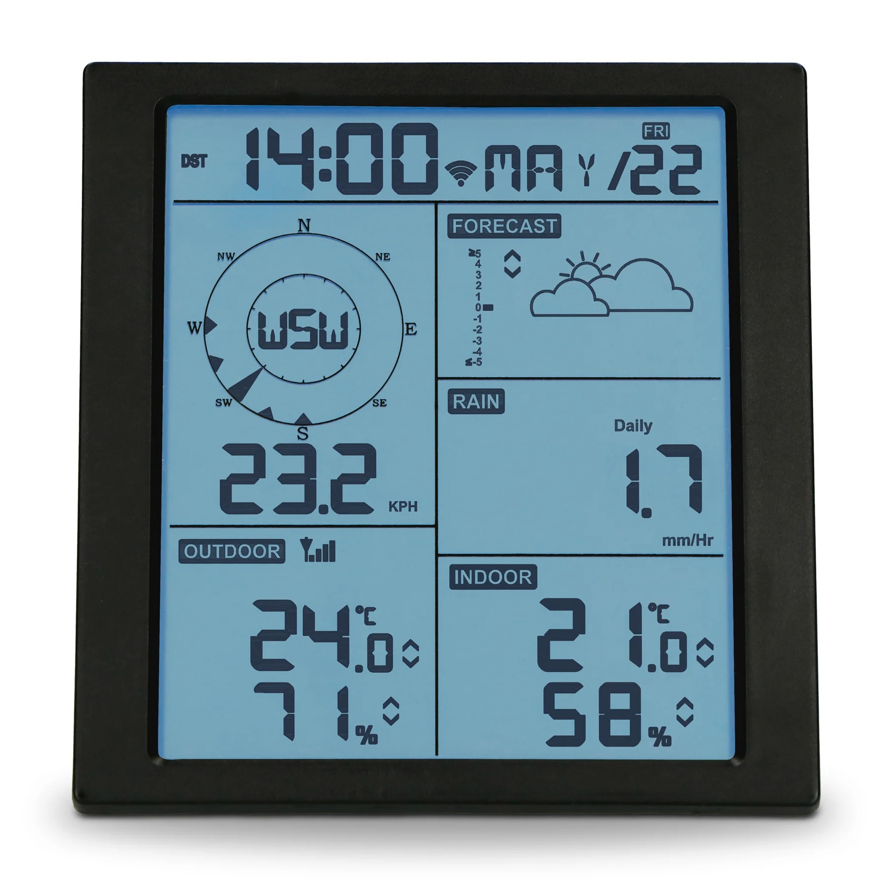 Alecto Wetterstation »WS5200 - 6 in 1 WLAN Wetterstation mit Außensensor«, App-Steuerung