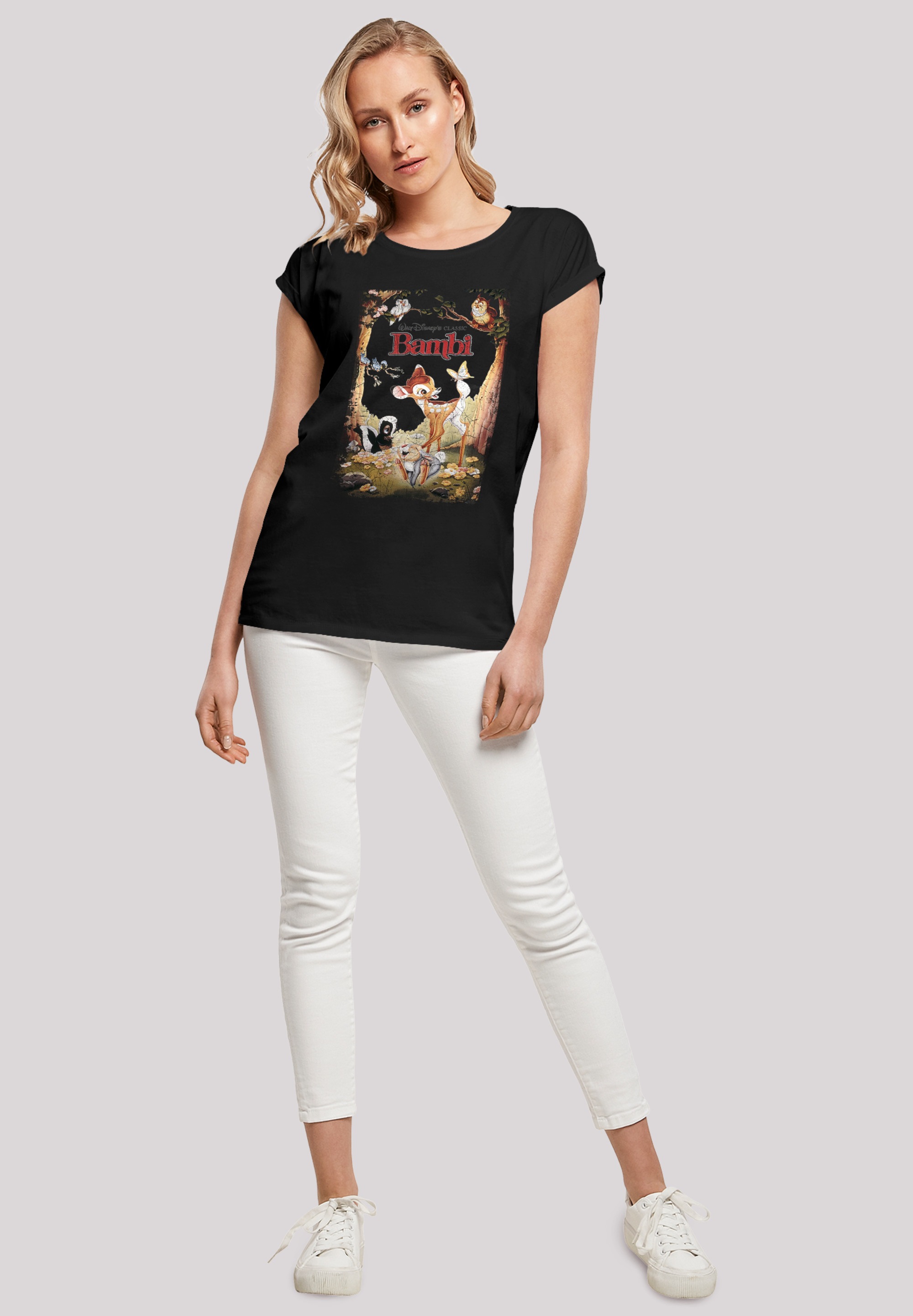 F4NT4STIC T-Shirt »Disney Bambi Retro Poster«, bestellen Ärmel,Bedruckt Merch,Regular-Fit,Kurze | Damen,Premium BAUR