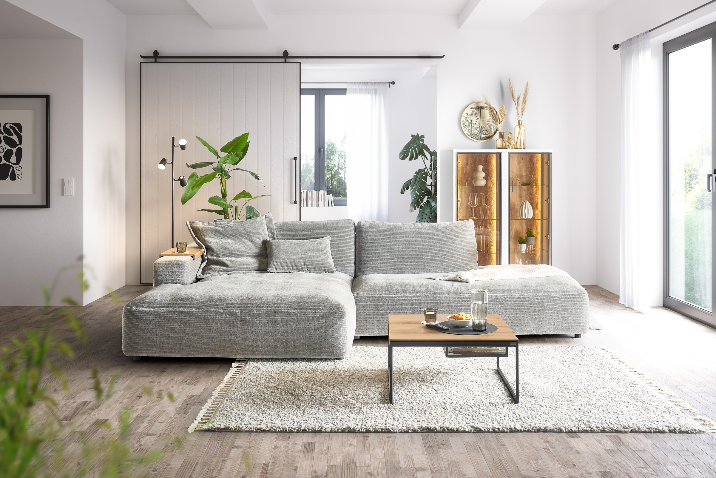 Musterring Ecksofa "Lucia modern und bequem, Breite 330cm, L-Form" verschiedene Farben, großer Longchair mit Armlehne, B330 x T190 cm