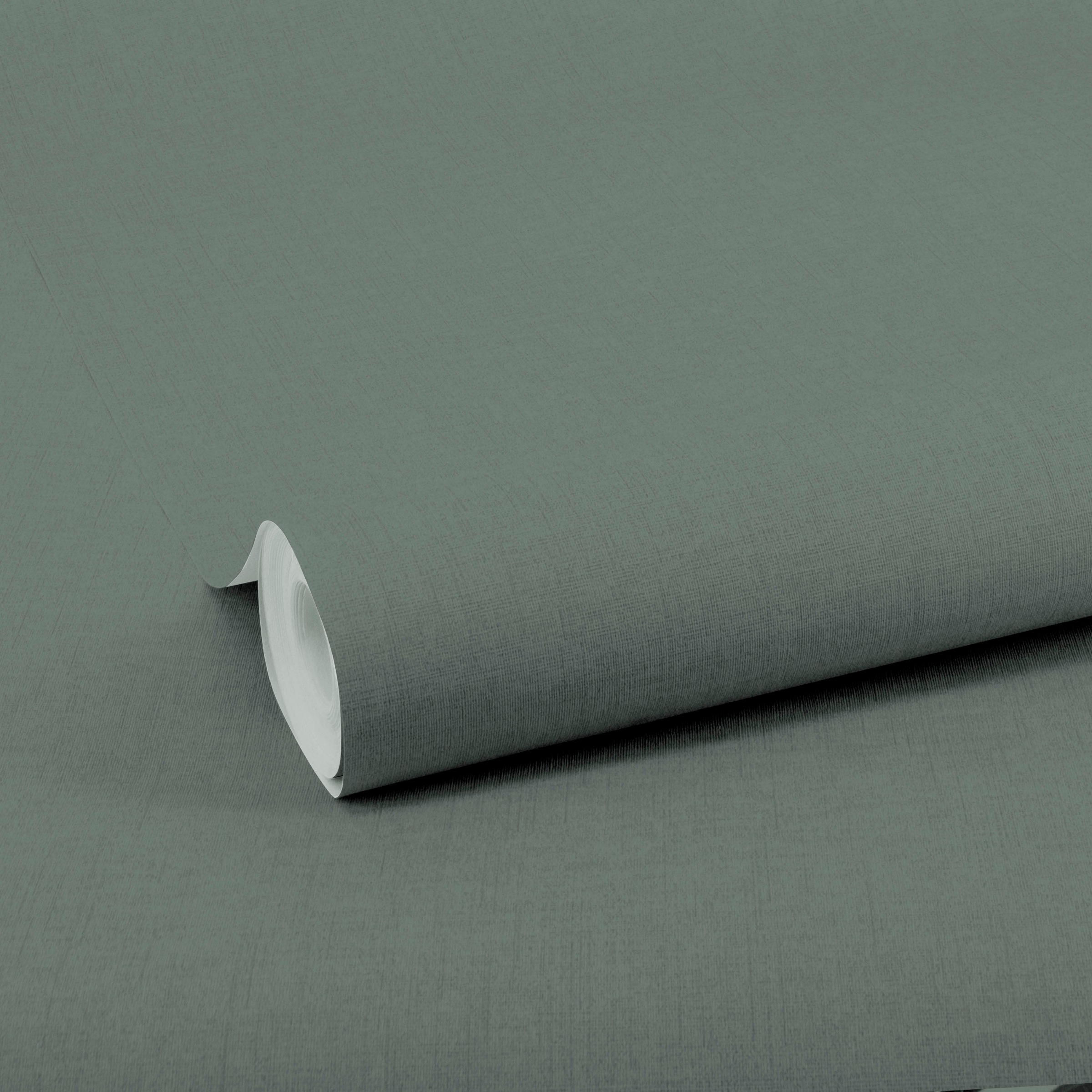 Thumbnail - WOW Vliestapete "WOW Textil Grun Vliestapete" unifarben mit Farbeinsätzen geprägt WOW Textil Grun Vliestapete