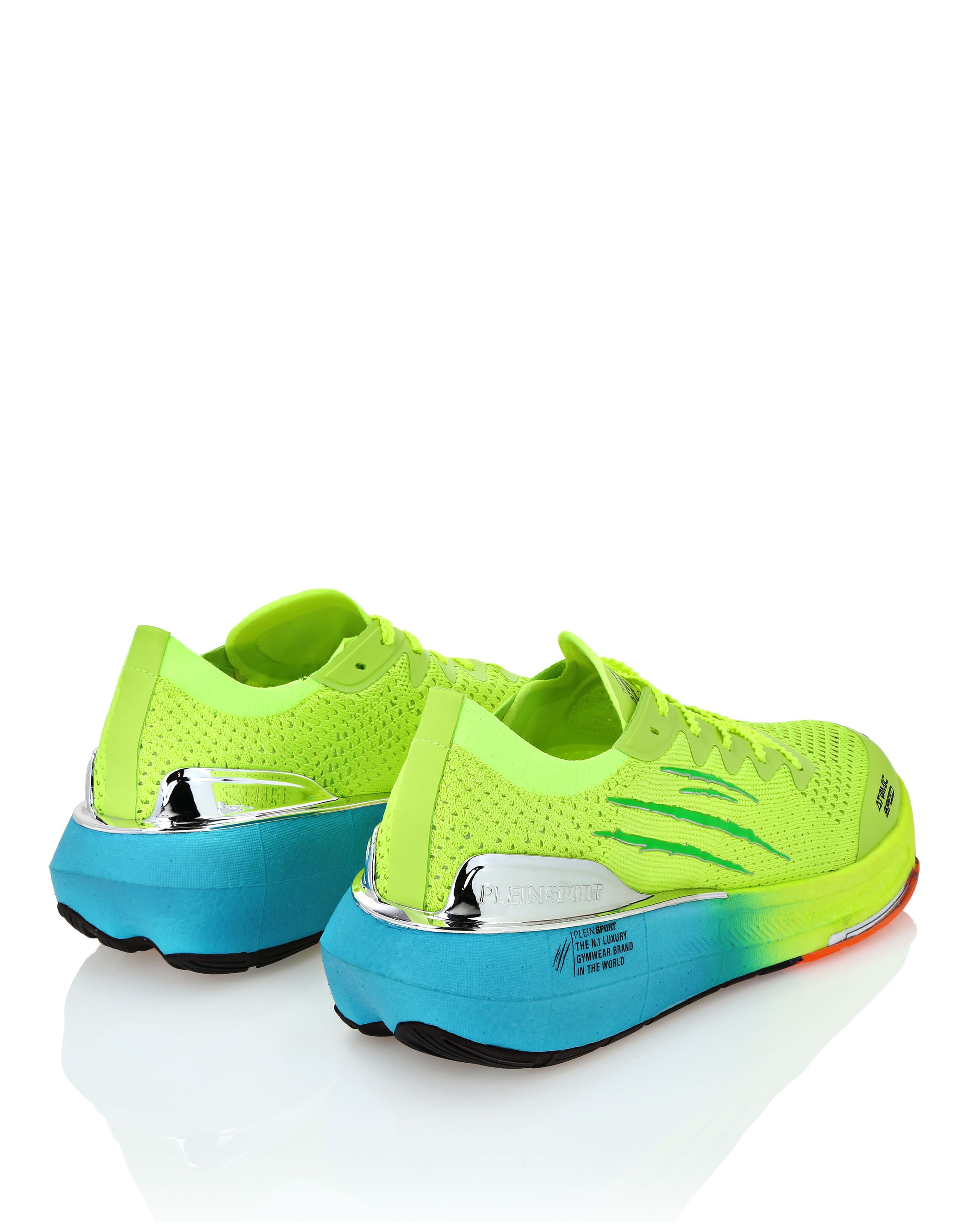 Sneaker PLEIN SPORT "Lo-Top Turnschuhe", Herren, Gr. 45, Normalschaft, 2908, gelb fluo, middle blau, Schuhe Sneaker 3