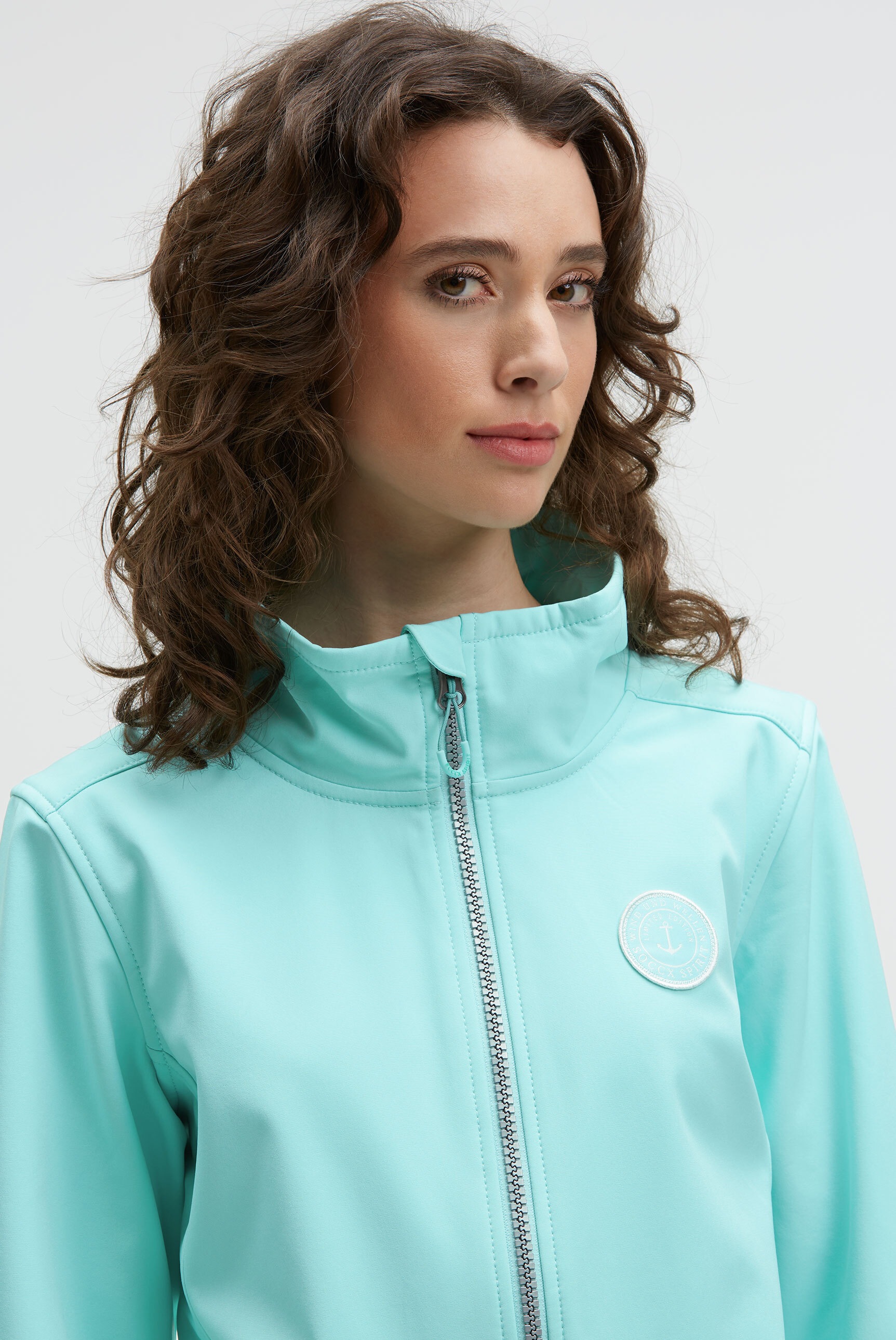 SOCCX Softshelljacke ohne Kapuze mit Stehkragen