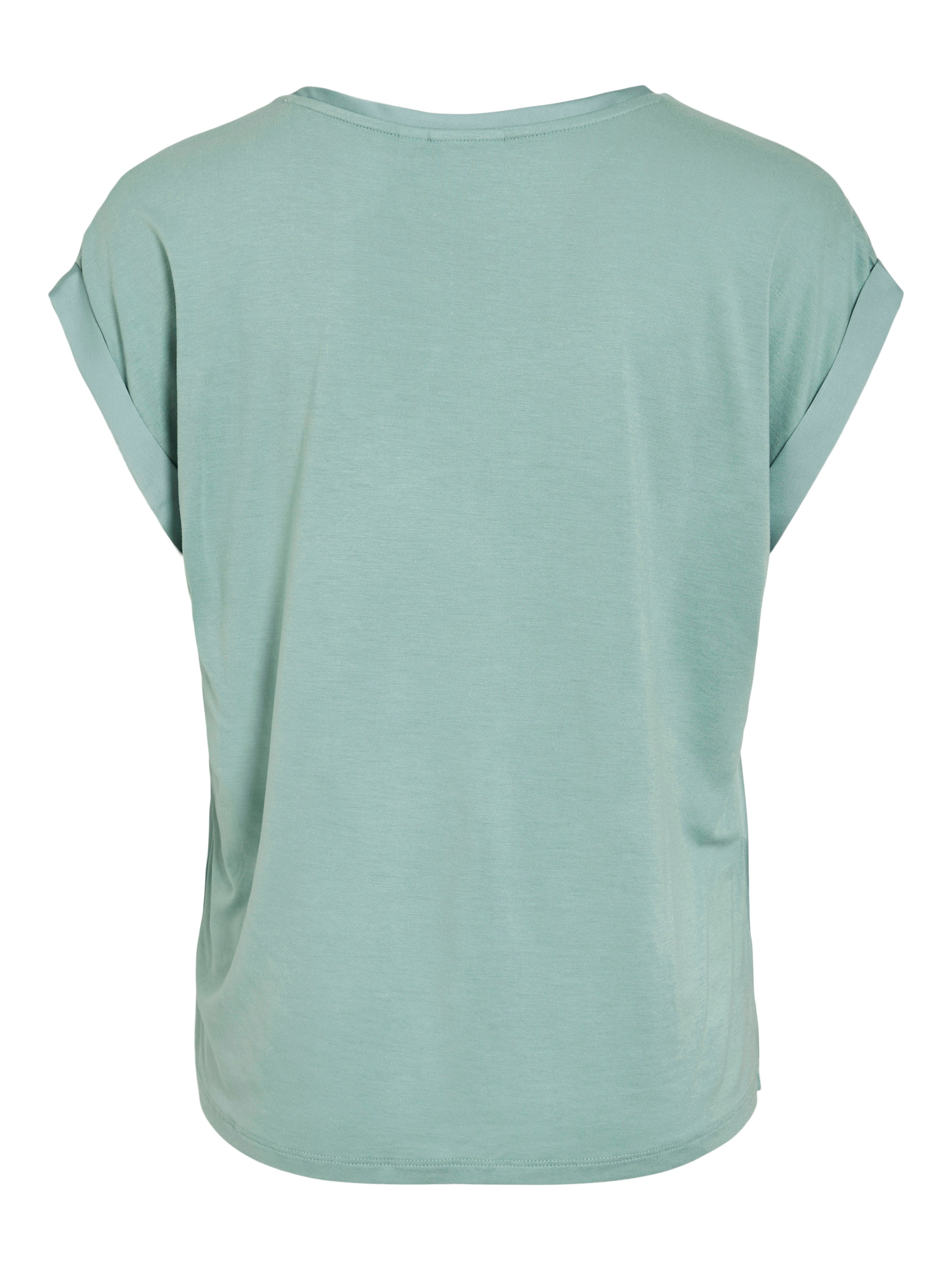 Thumbnail - Vila Kurzarmshirt "VIELLETTE S/S SATIN TOP - NOOS" Satin Optik