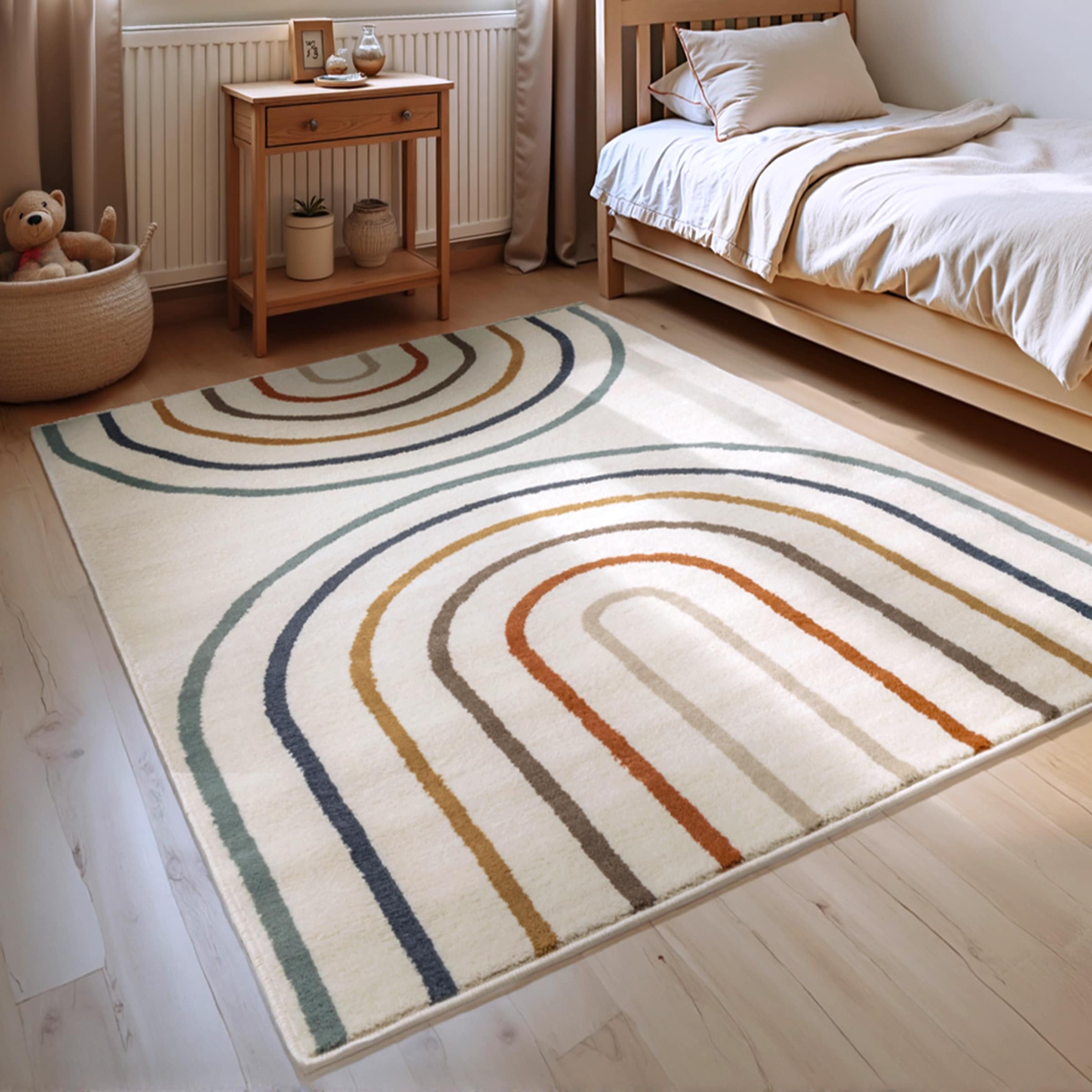 HANSE Home Kinderteppich "Double Rainbow" rechteckig 8 mm Höhe Spielteppich günstig online kaufen