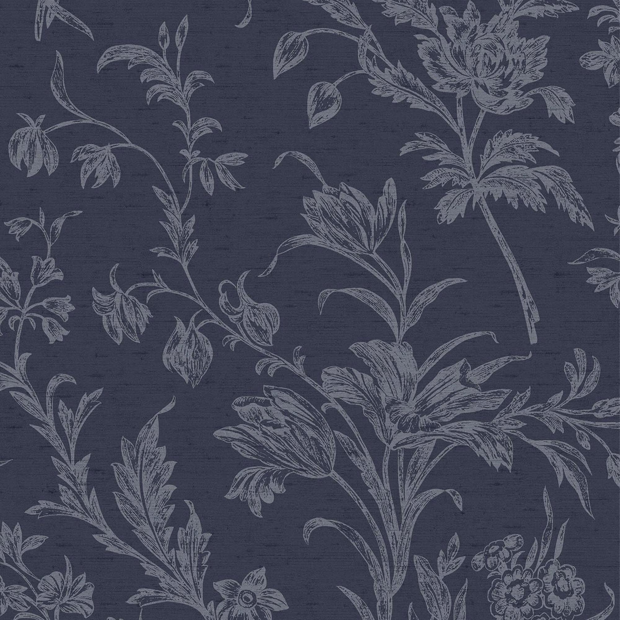 LAURA ASHLEY Vliestapete »Lloyd Midnight Seaspray«, geblümt, 10mx52cm (ca. 5m2)