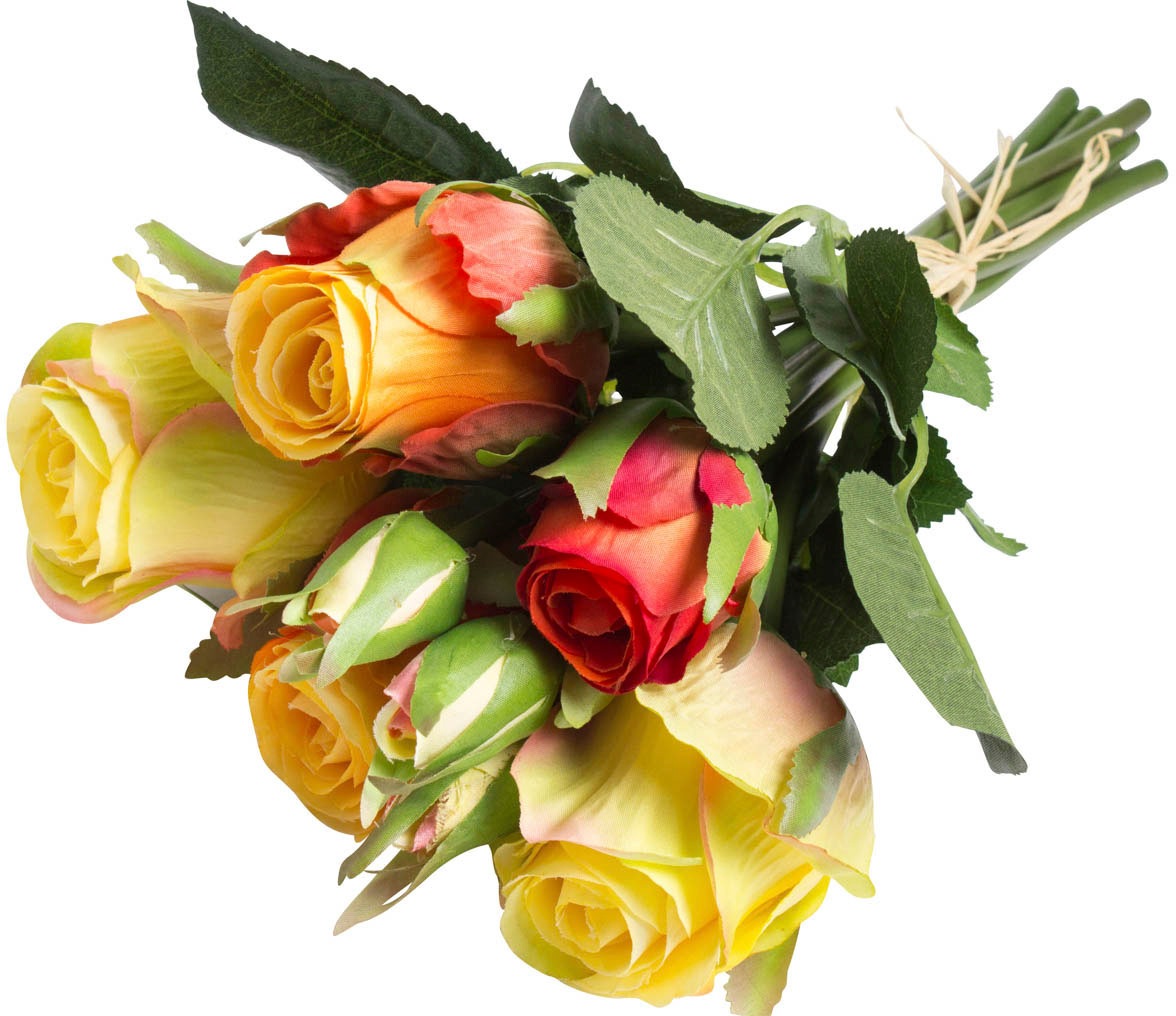 Botanic-Haus Kunstblume „Rosenstrauß mit 5 Rosen und 3 Knospen“, (1 St.) orange Rabatt: 42 %