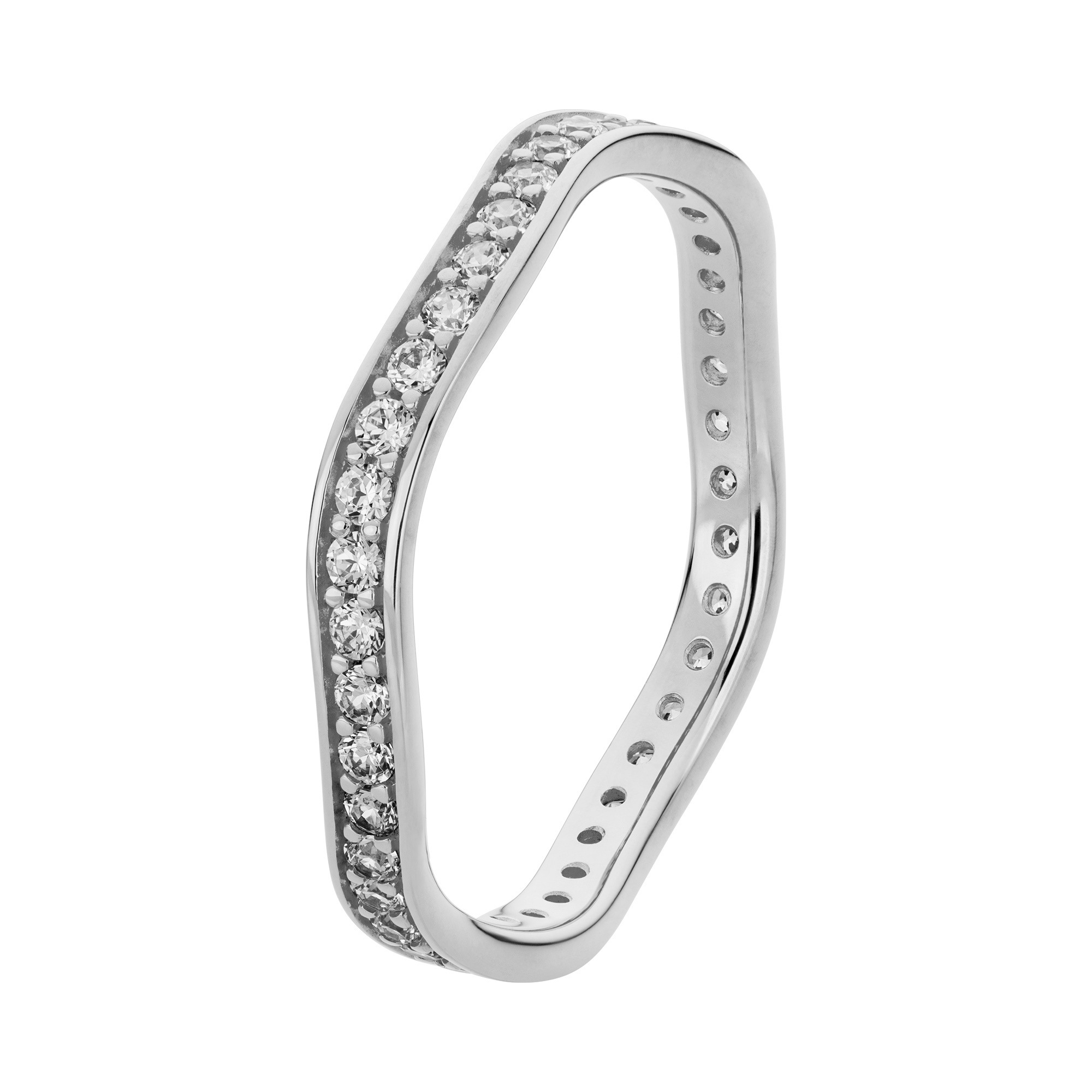 Orolino Fingerring »333/- Weißgold glanz synth. Zirkonia«