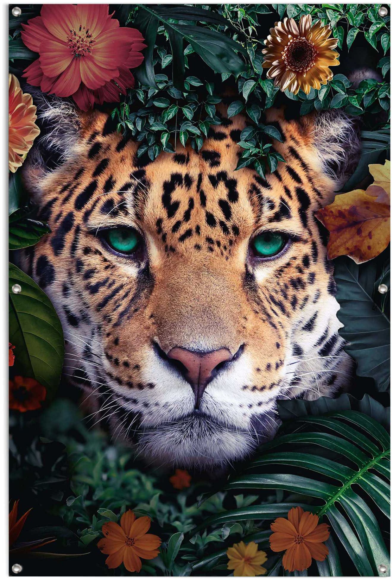 Reinders Poster "Leopard", leichtes und wasserfestes Gartenposter für den Außeneinsatz