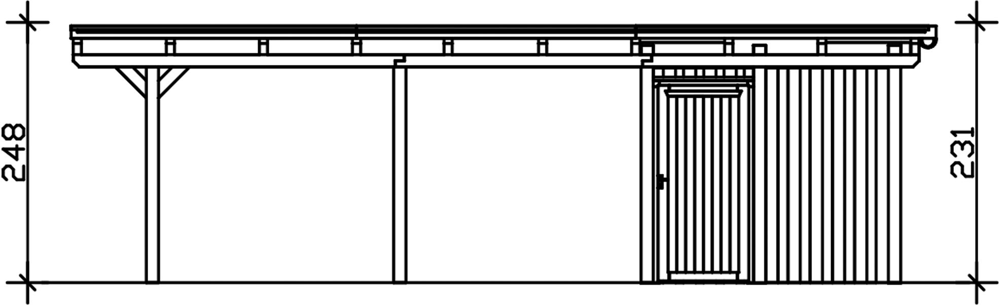 Skanholz Doppelcarport »Emsland« Massivholz 550 cm Anthrazit