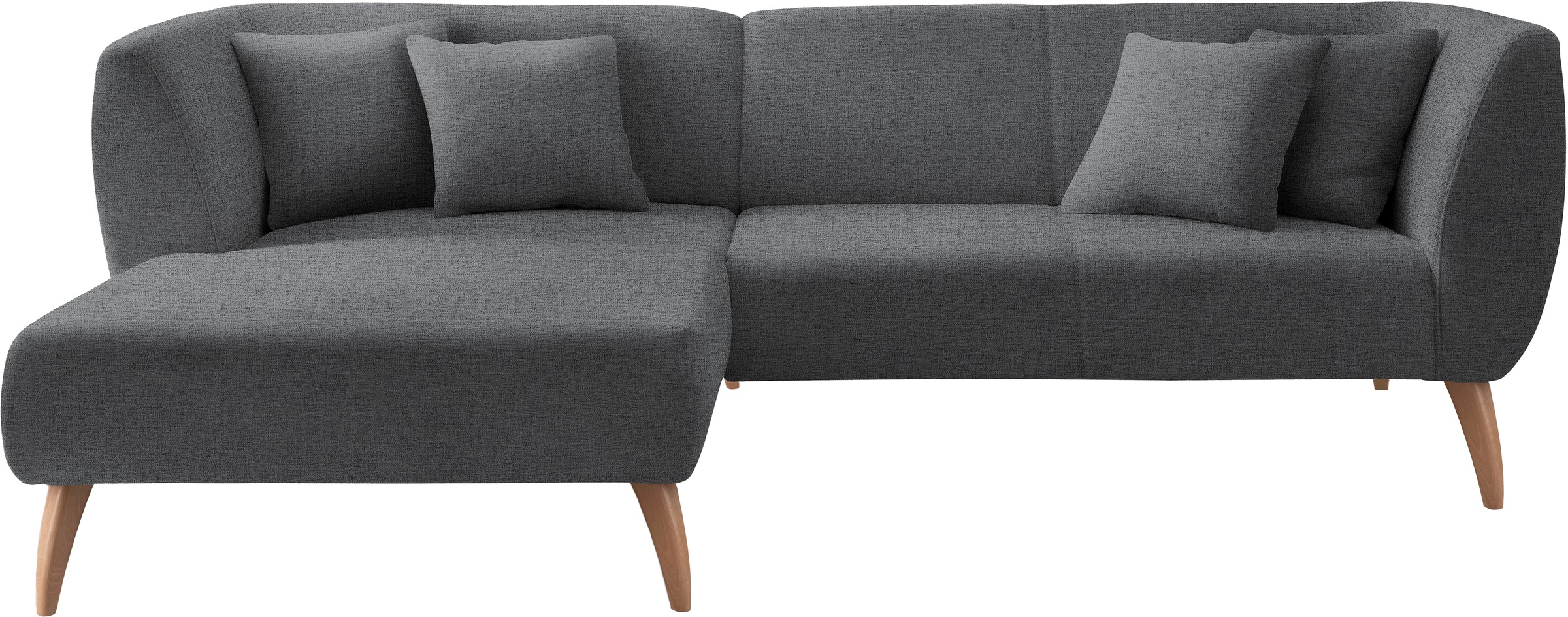 Thumbnail - INOSIGN Ecksofa "Colori Polstermöbel mit zeitlos eleganter Rückenführung. L-Form", Holzfußfarbe wählbar, inkl. 4x Zierki...