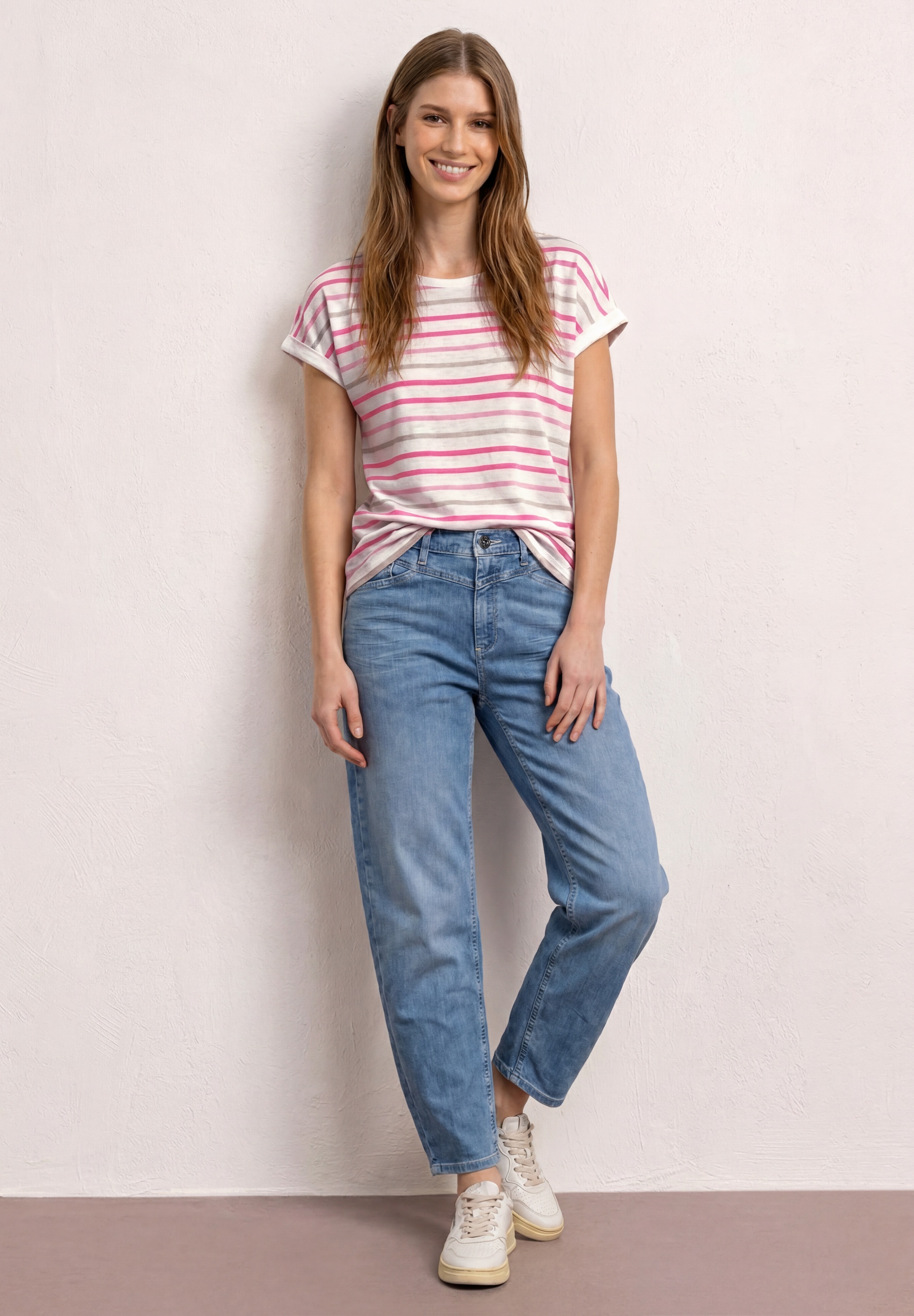 STREET ONE Shirttop Dropped Shoulder Sommershirt mit Streifen