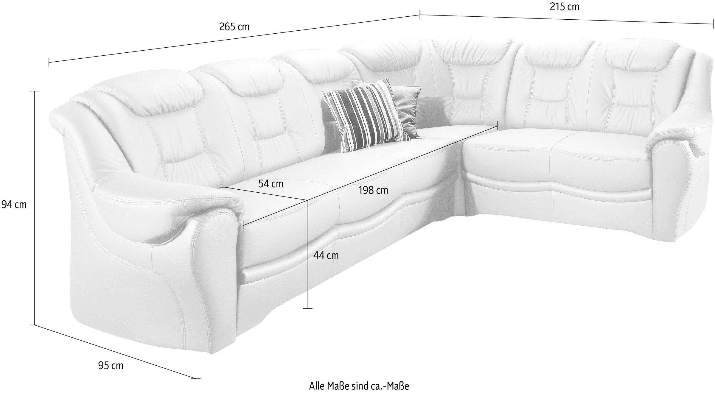 sit&more Ecksofa »Bellevue L-Form«, wahlweise mit Bettfunktion