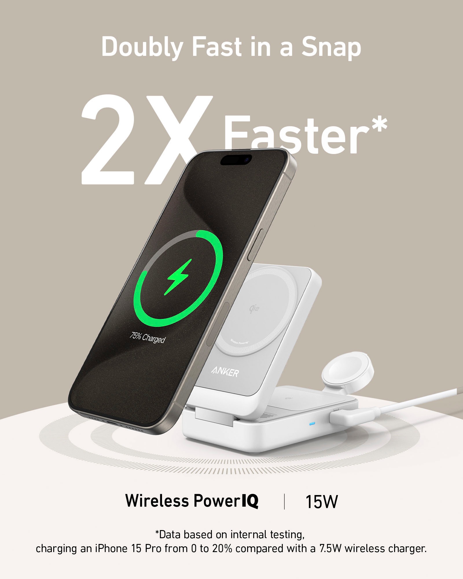 Anker Wireless Charger »MagGo Wireless Charging Station (Foldable 3-in-1)«