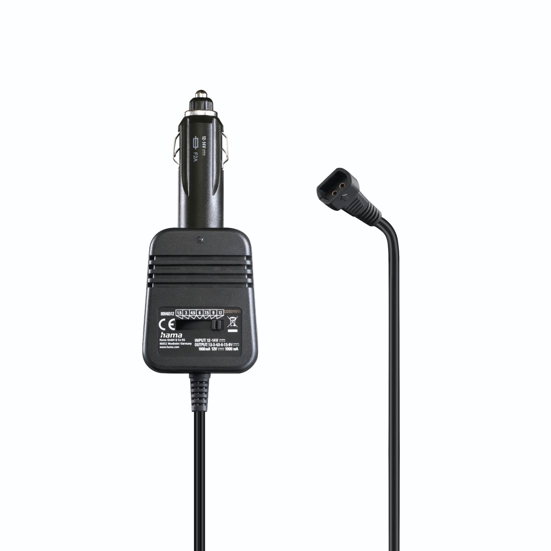 Hama KFZ-Netzteil »Netzteil für Kfz, einstellbar, 1000mA, 12W, max. 12V, 8 Adapter«