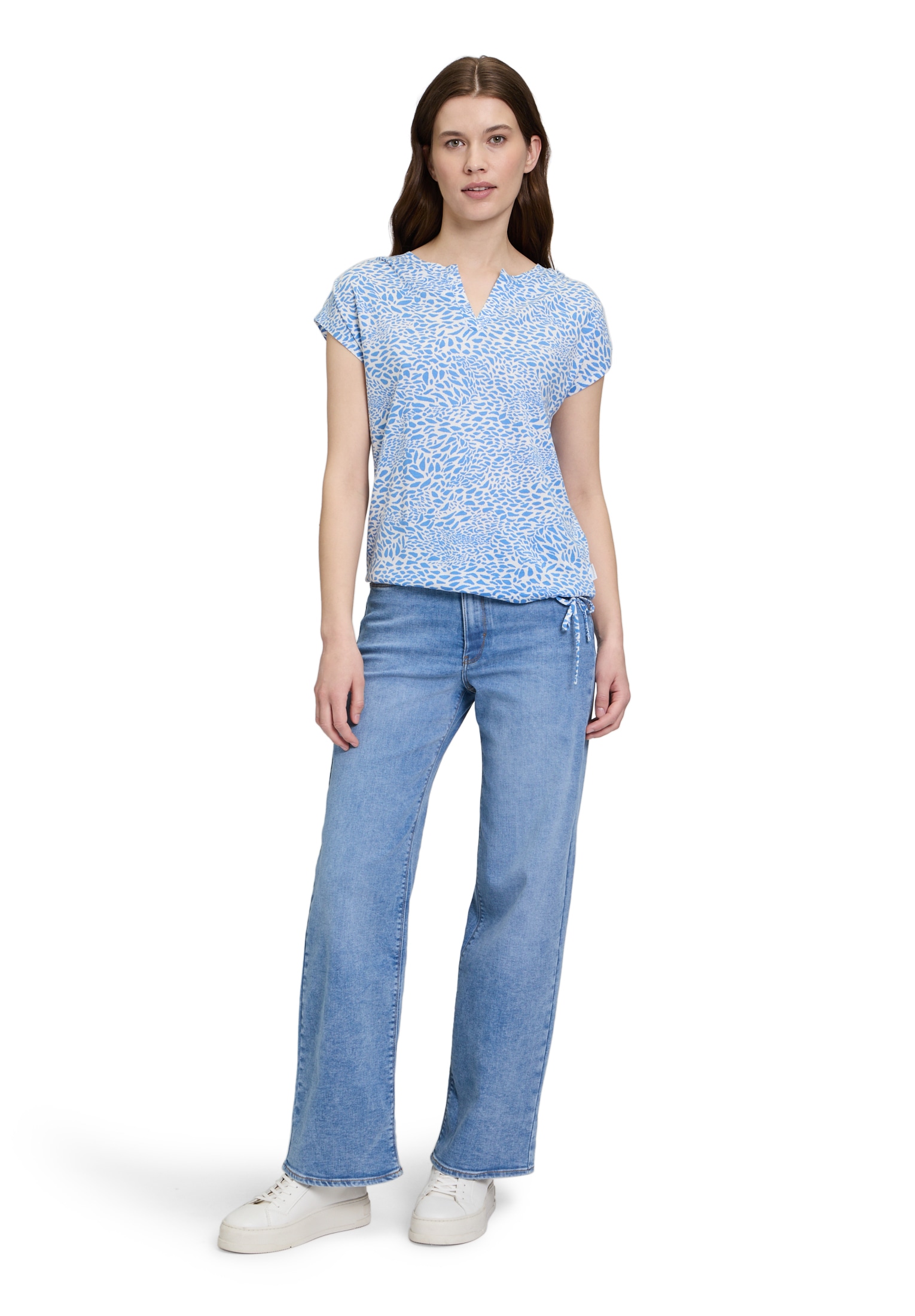 Betty&Co Kurzarmshirt »Betty & Co Casual-Shirt mit Tunnelzug«, (1 tlg.), Druck