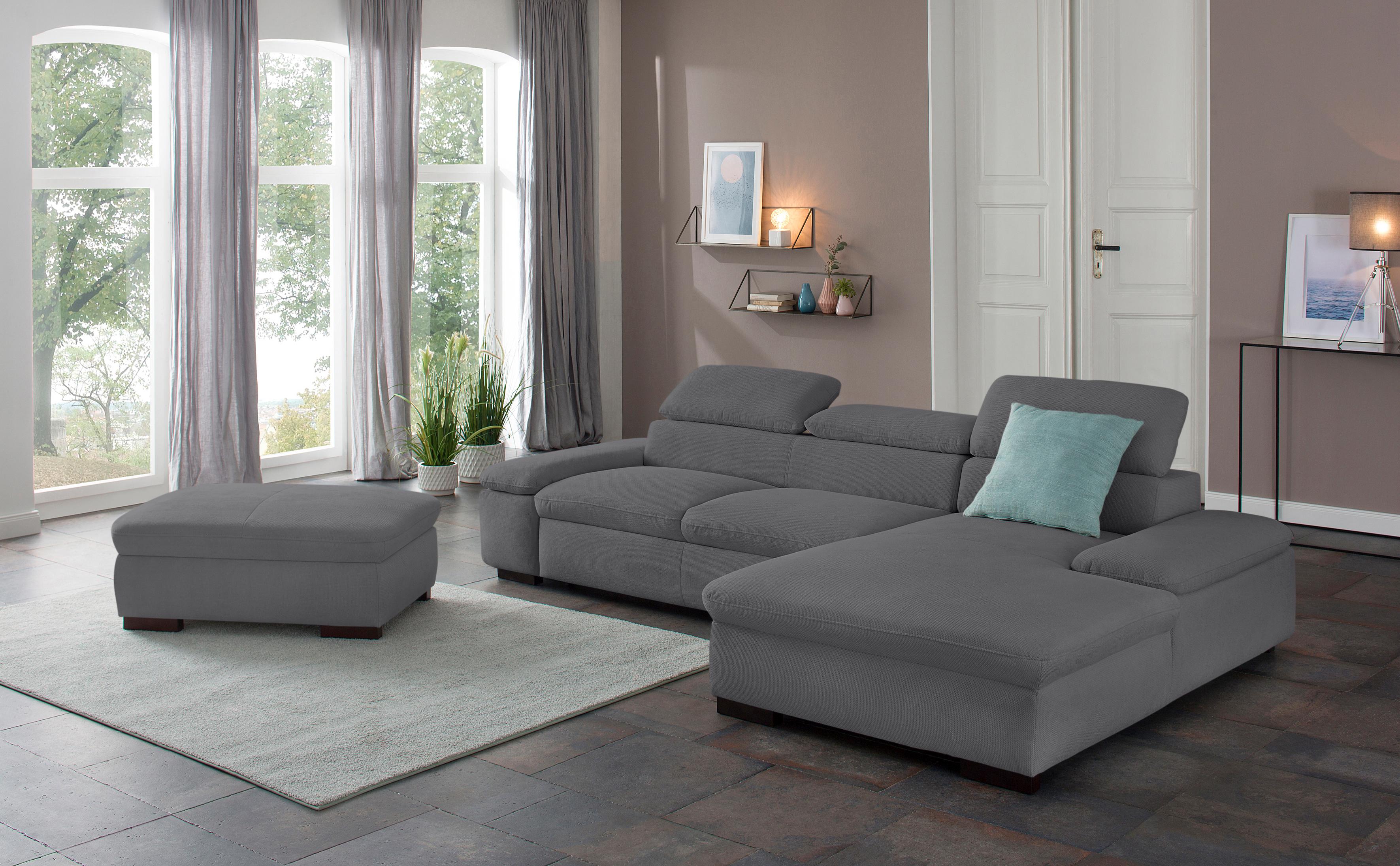 OTTO home Ecksofa "Alberto L-Form" mit Kopfteilverstellung, wahlweise mit Schlaffunktion
