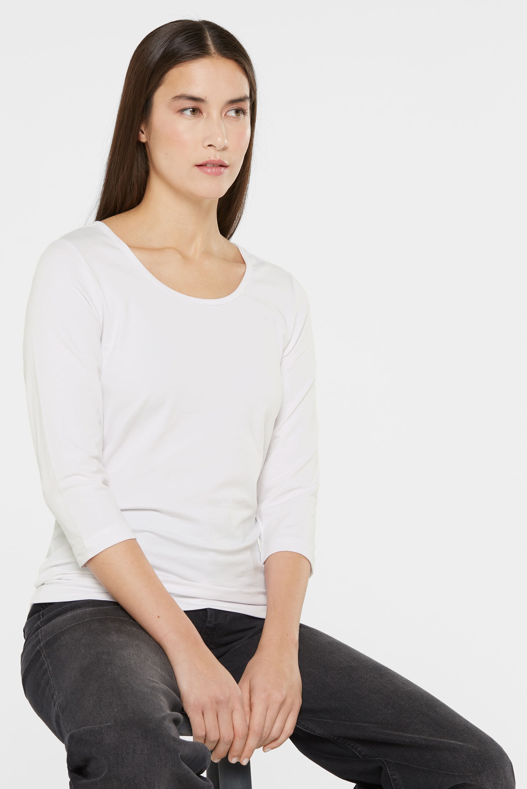 SENSES.THE LABEL Rundhalsshirt, mit Elasthan-Anteil