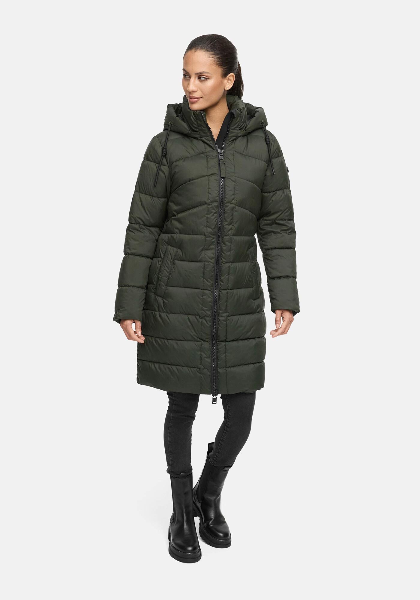 Marikoo Winterjacke "Kaltnäschen" mit abnehmbarer Kapuze und hochschließendem Kragen